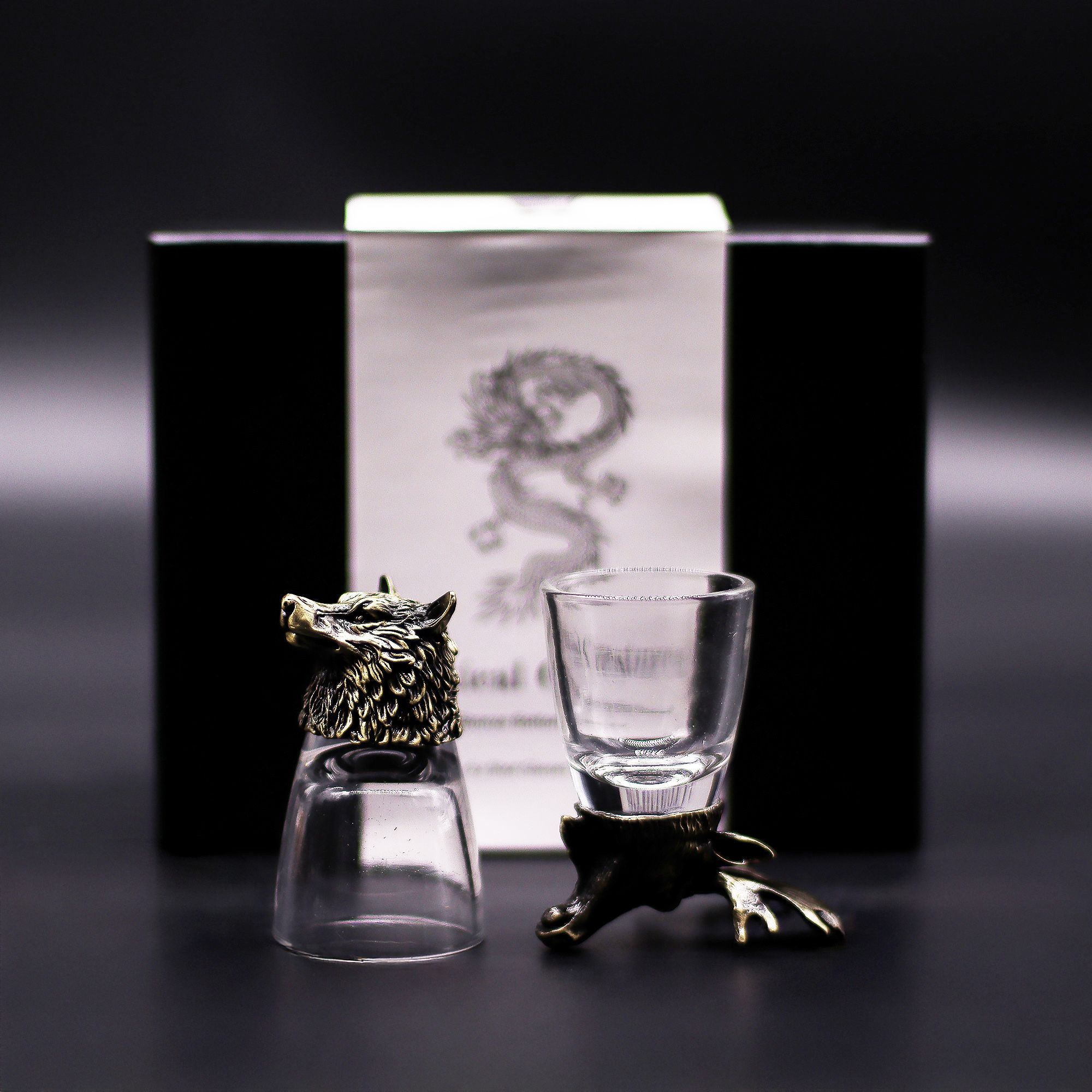 Gift Set of 6 Shot Glasses (50ml) - Wild Forest Creatures - Antique Bronze - Image 8