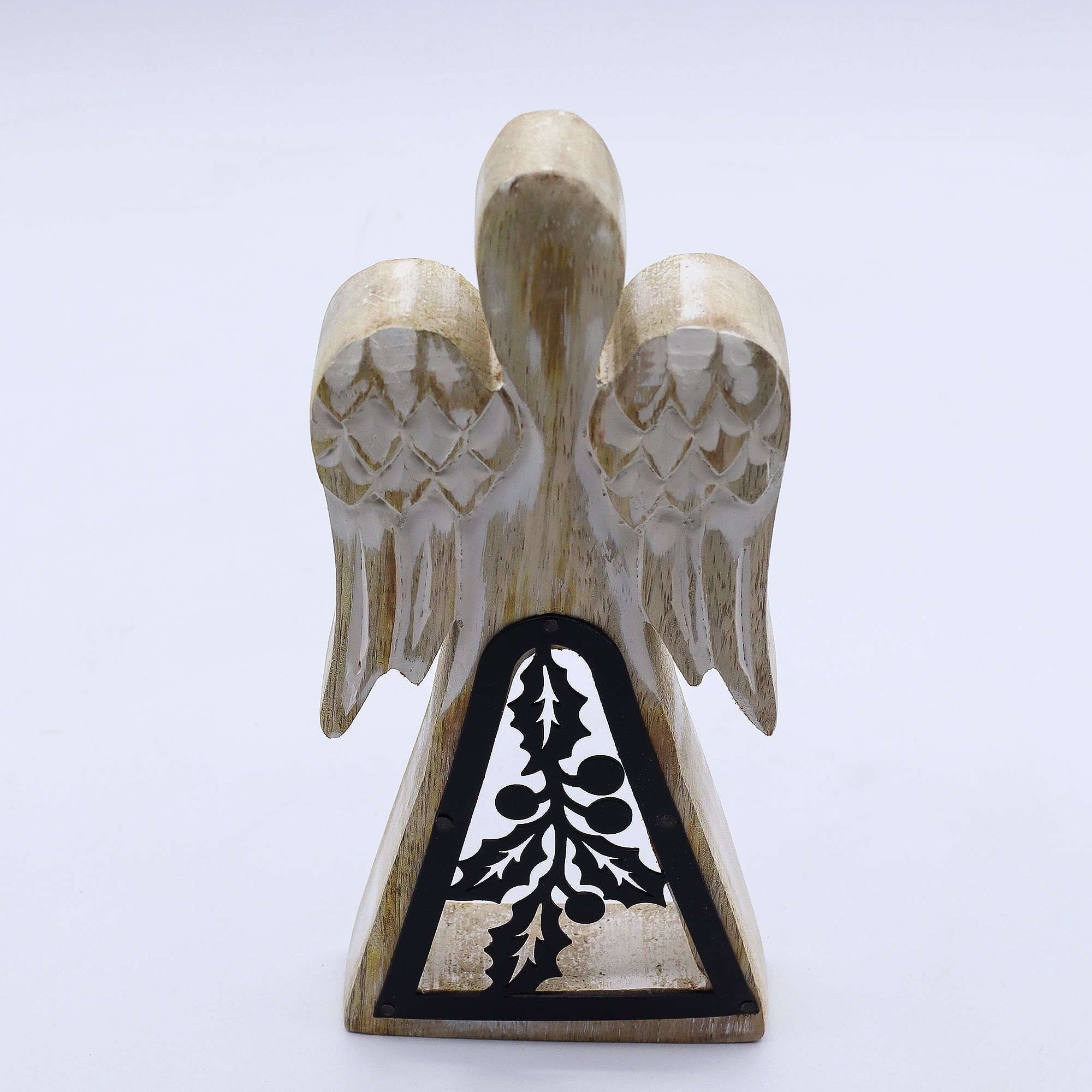 Mango Wood Angel - Whitewash with Iron Decor Cut Out - Image 8
