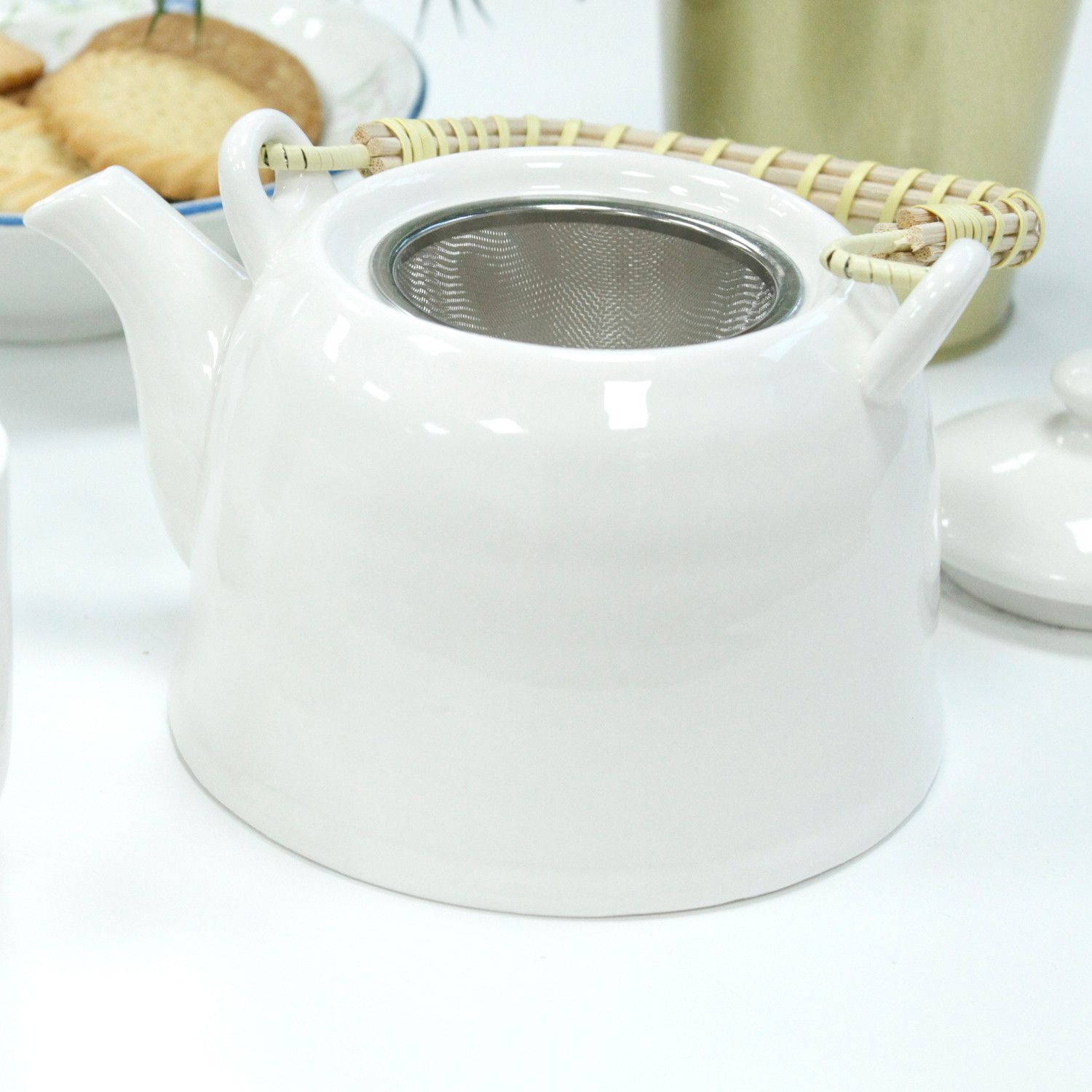 Herbal Teapot Set - Classic White - Image 6