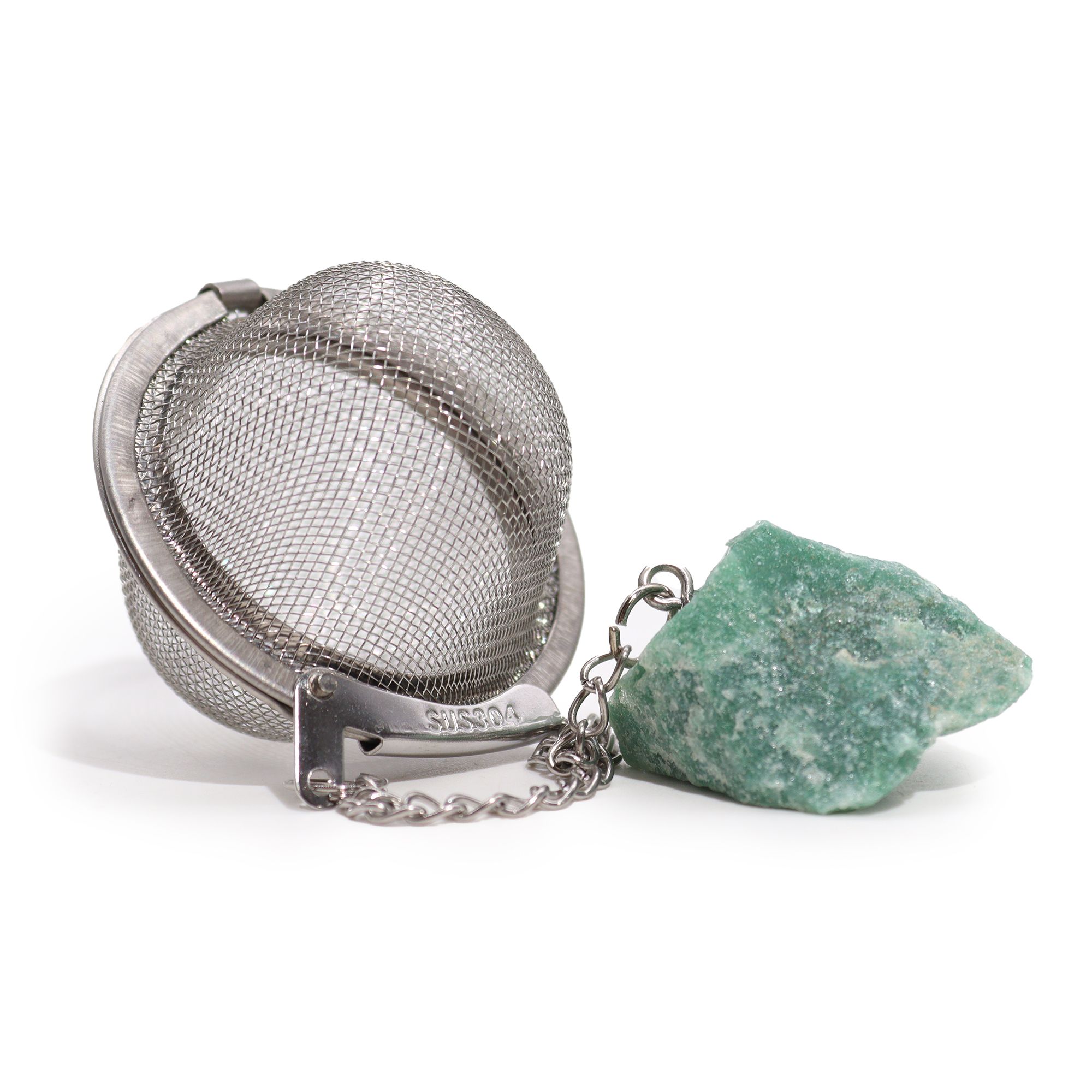Raw Crystal Gemstone Tea Strainer - Green Aventurine - Image 4