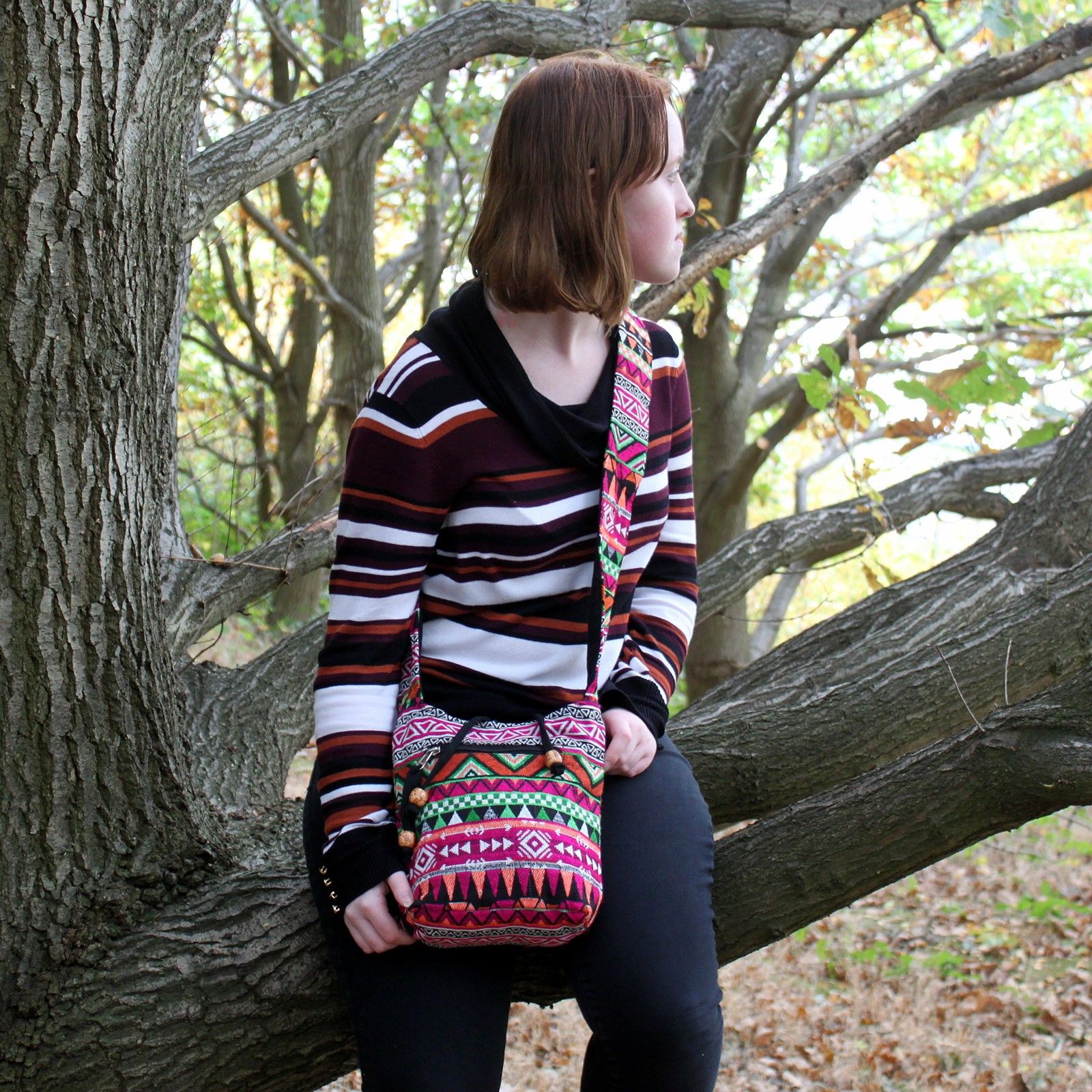 Jacquard Bag - Pink Sling Bag - Image 2