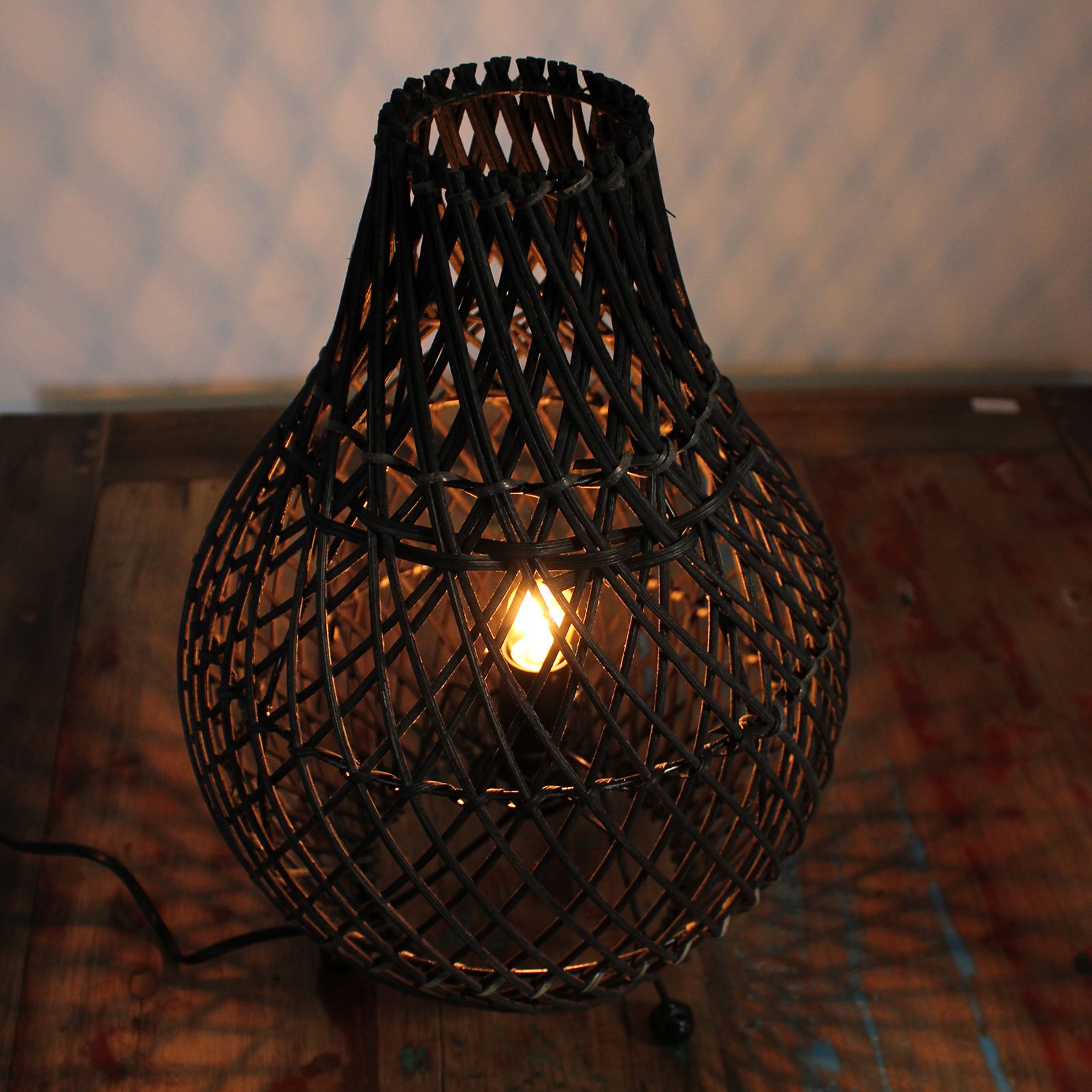 Rattan Table Lamps - Black - Image 6