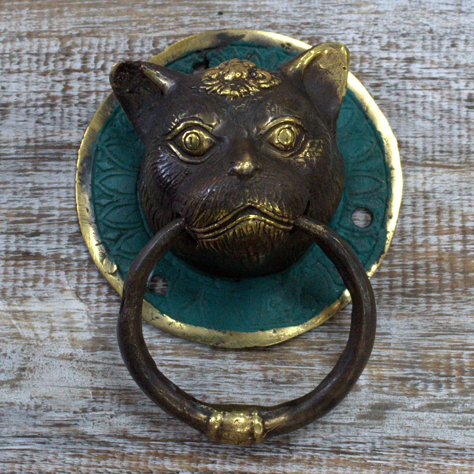 Brass Door Knocker - Cats Head - Image 2