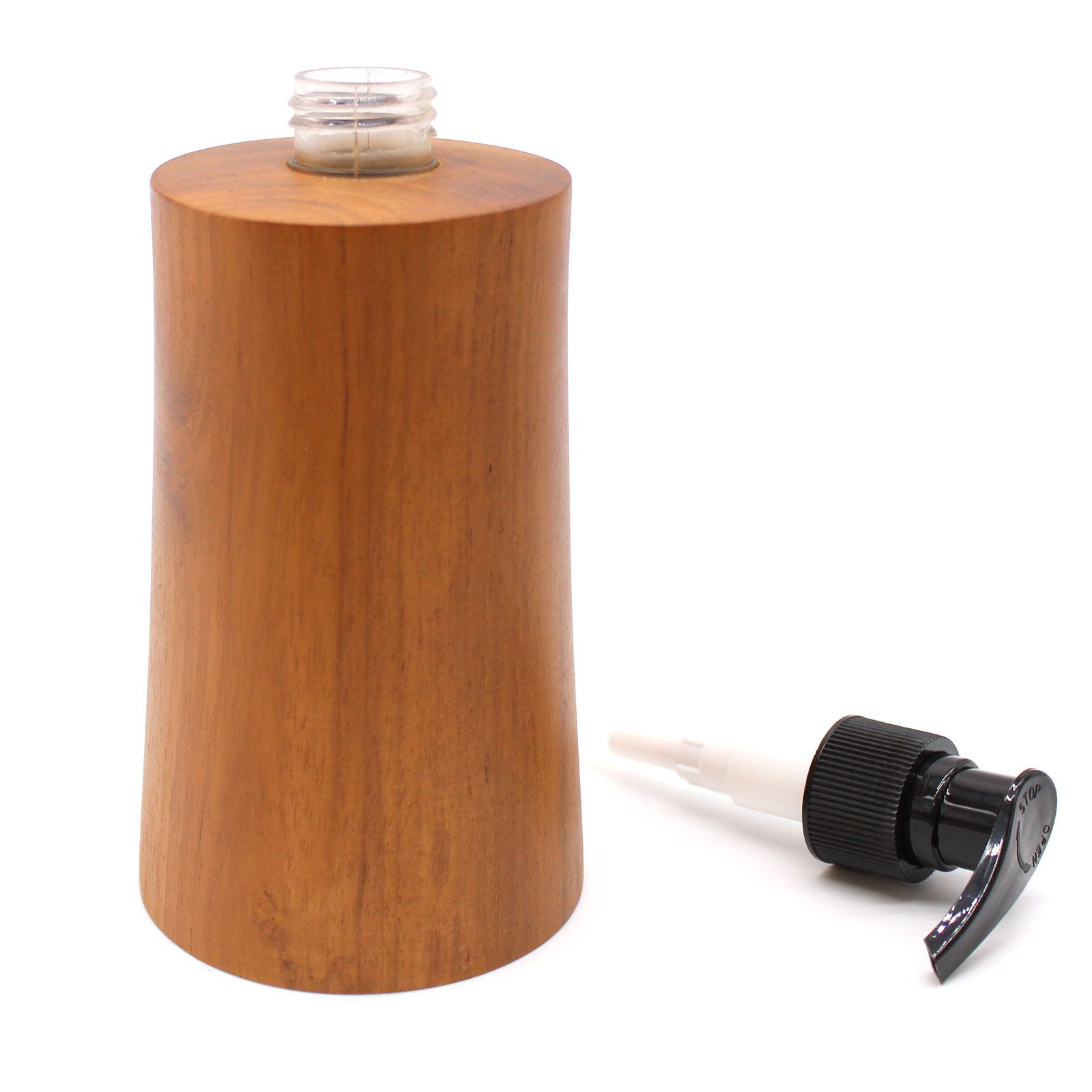 Natural Teakwood Soap Dispenser - Taper - Image 2