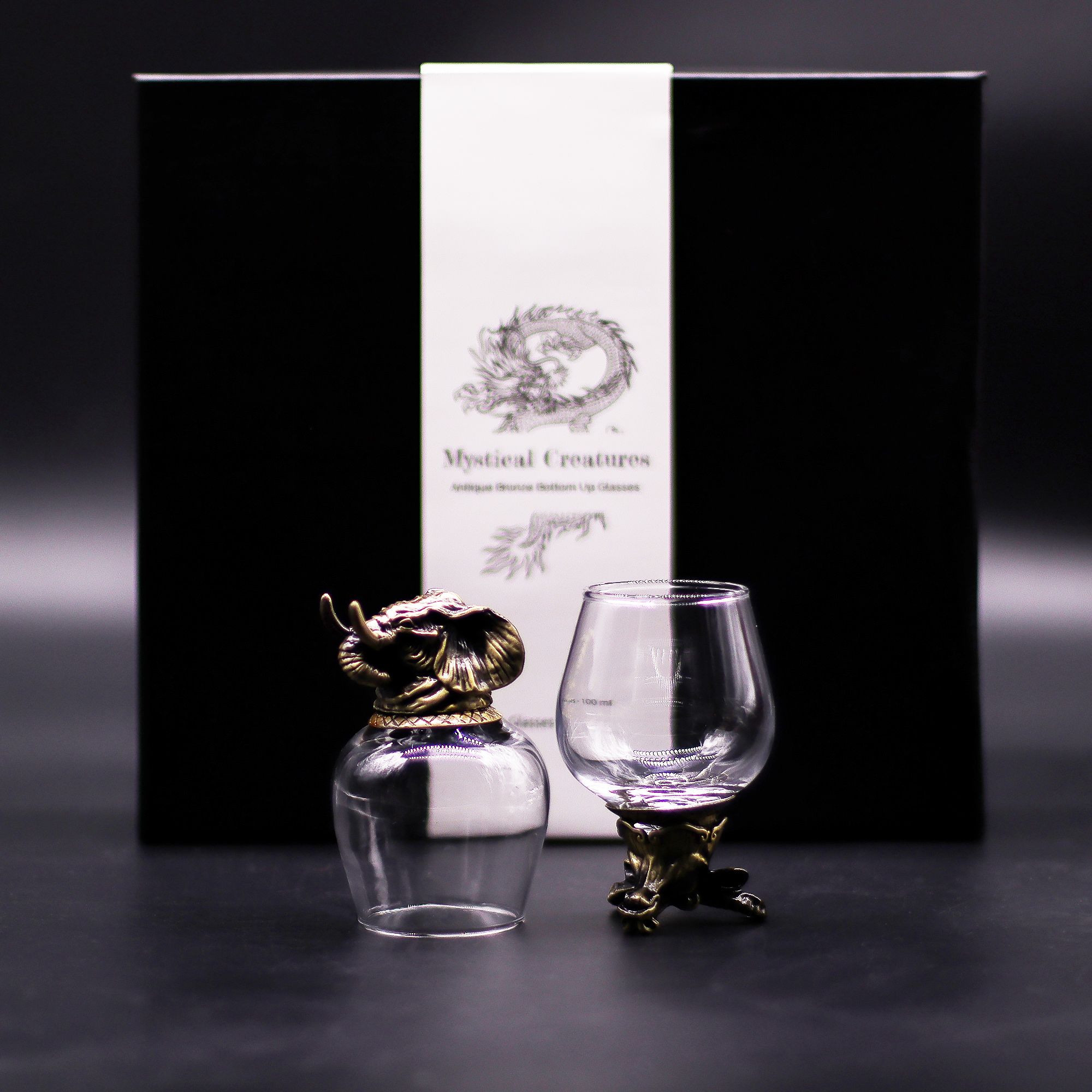 Gift Set of 6 Glasses (100ml) - Mystical Creatures - Antique Bronze - Image 7