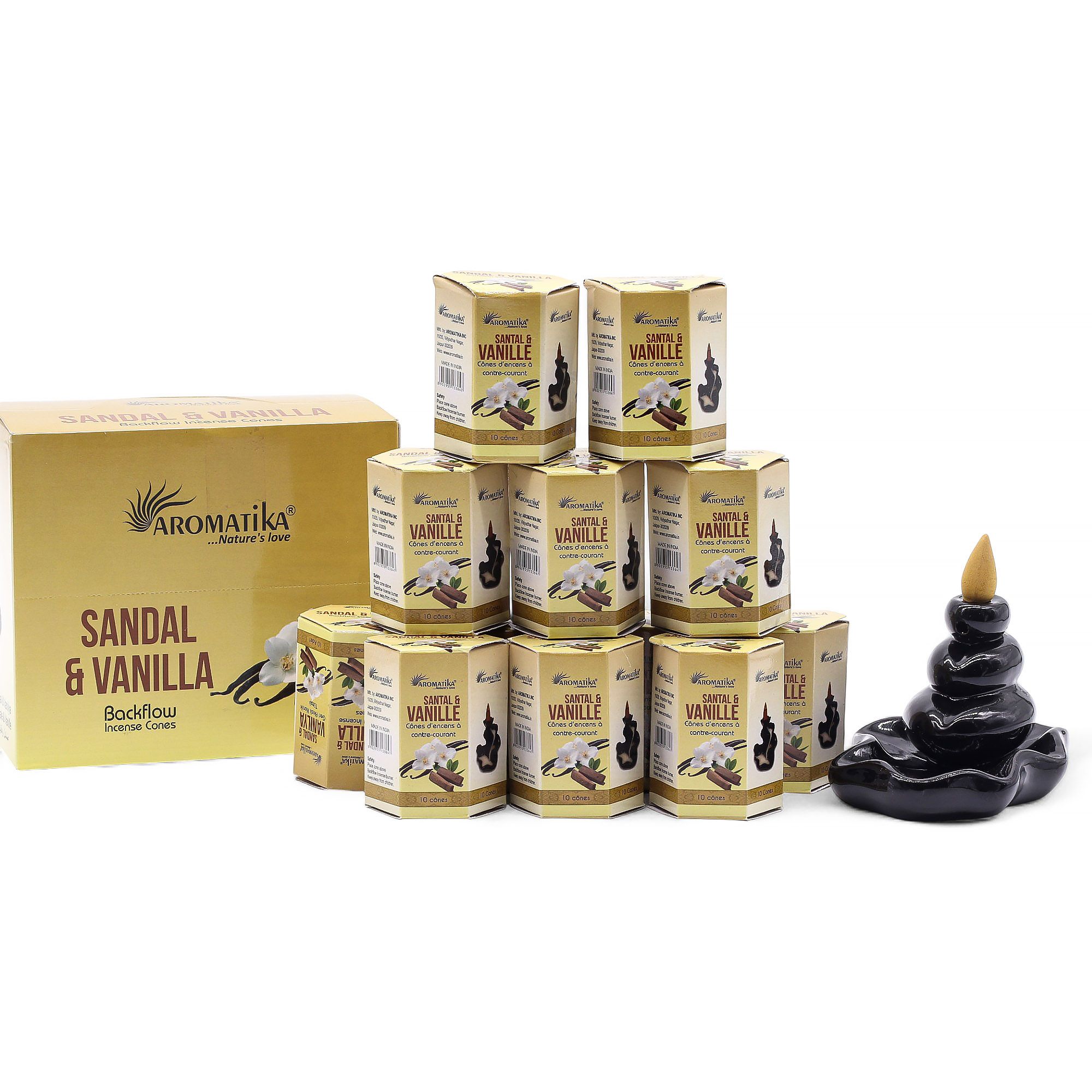 Pack of 10 Masala Backflow Incense - Sandalwood & Vanilla - Image 6