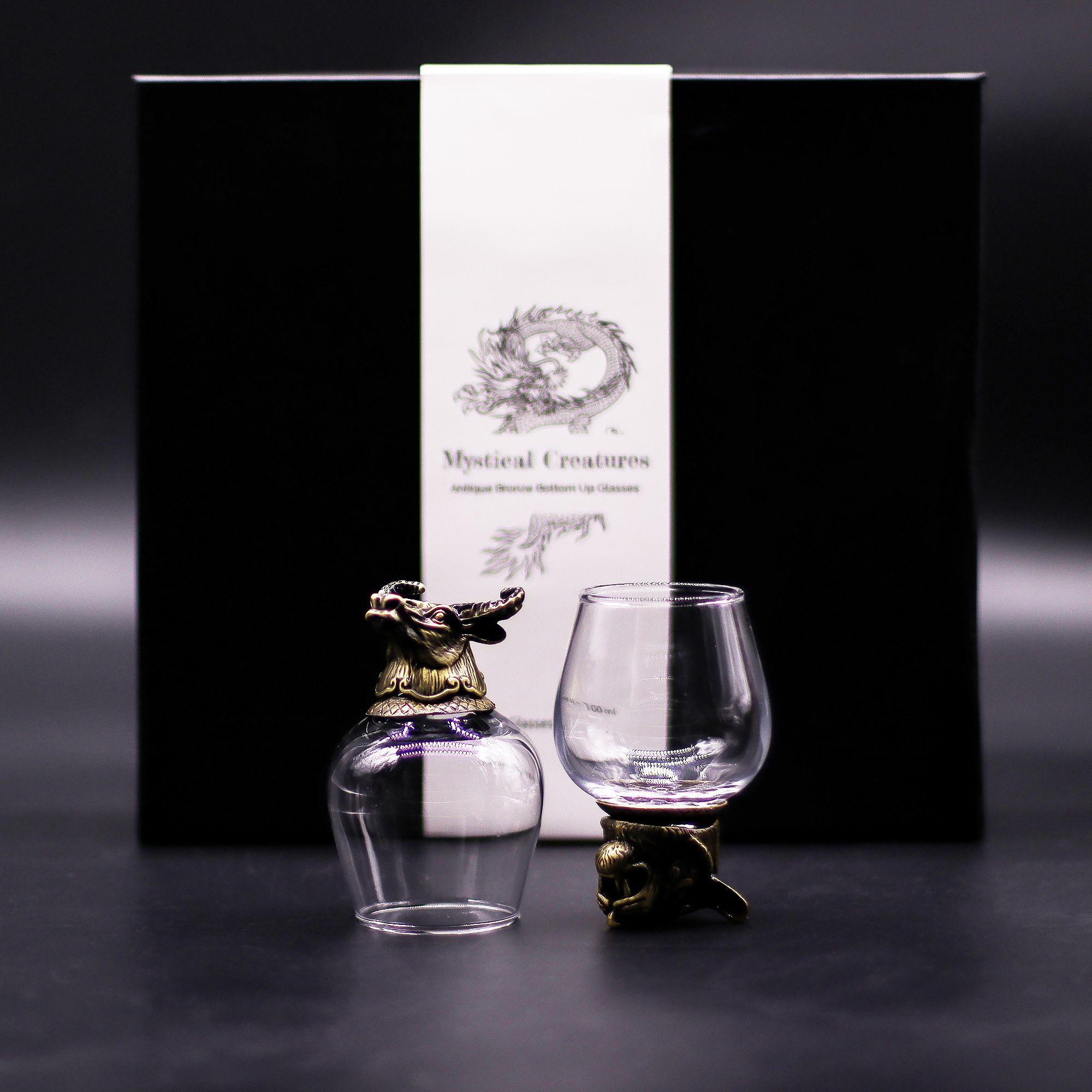 Gift Set of 6 Glasses (100ml) - Mystical Creatures - Antique Bronze - Image 8