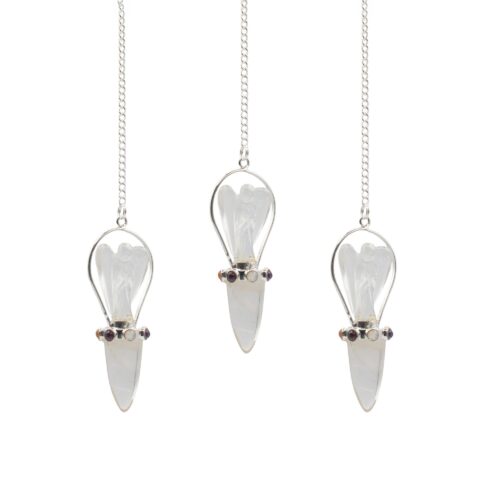 Celestial Guide - Two Piece Angel Pendulum - Chakra Band - Clear Quartz