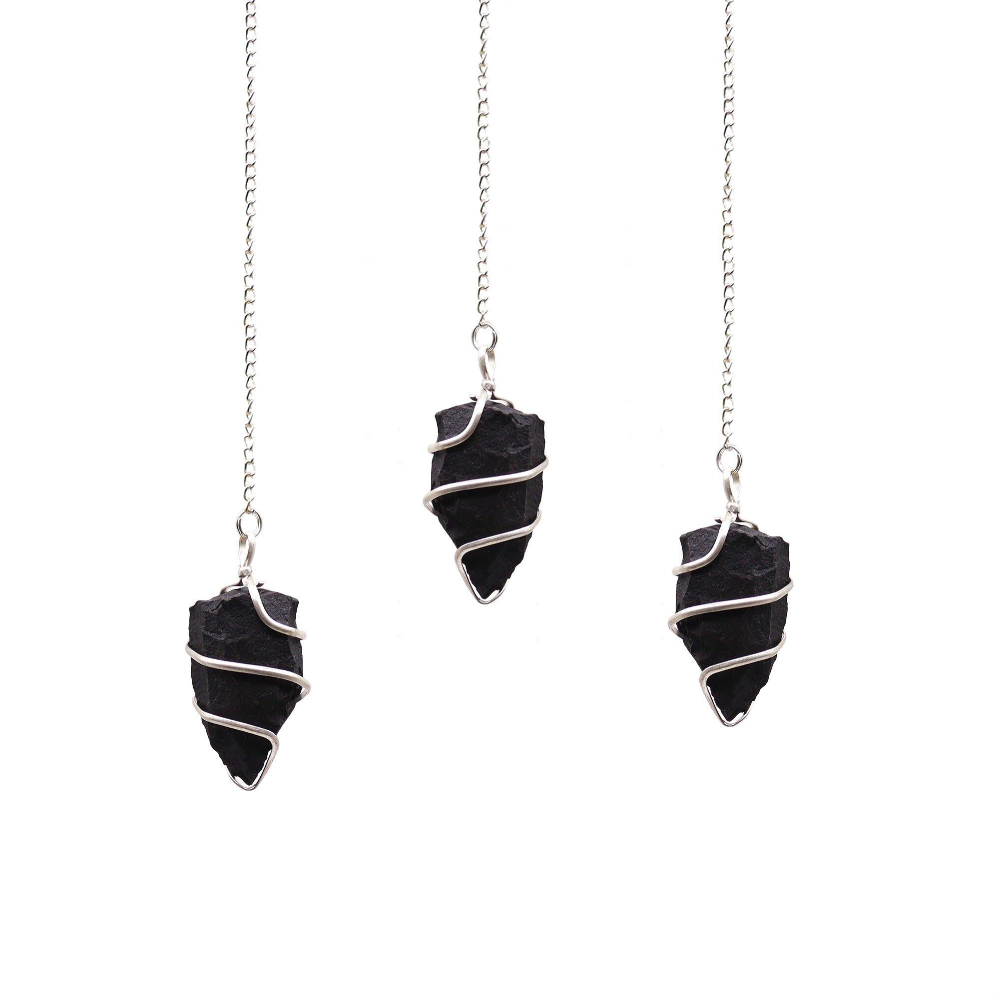Raw Gemstone Pendulum - Black Agate - Image 2