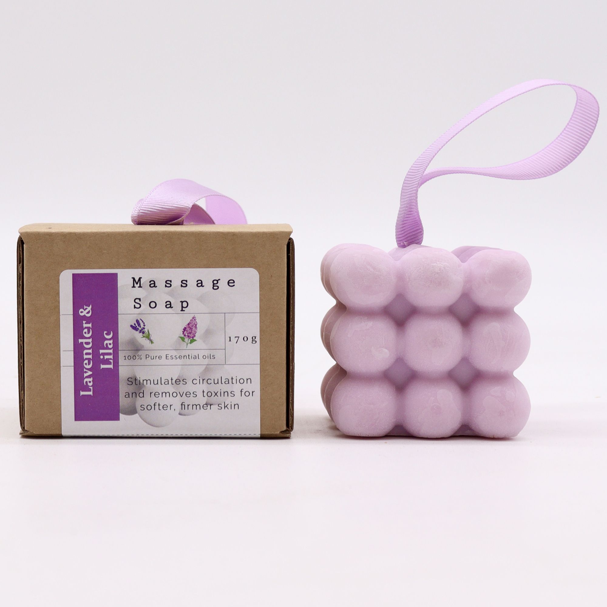 Boxed Single Massage Soaps - Lavender & Lilac - Image 4