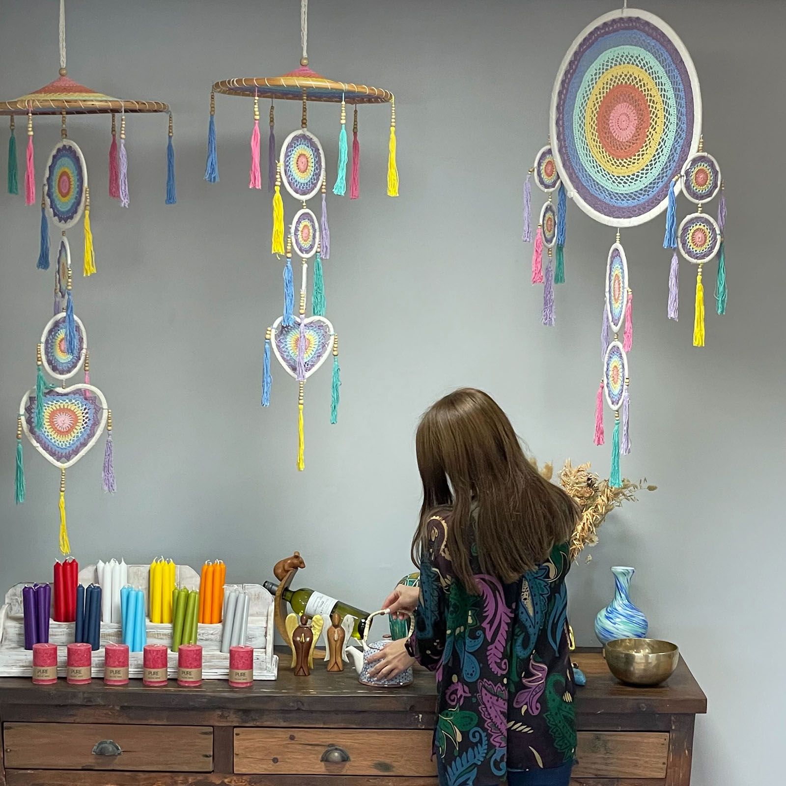 Large Dreamcatcher (55cm) - Pastel Rainbow - Image 3
