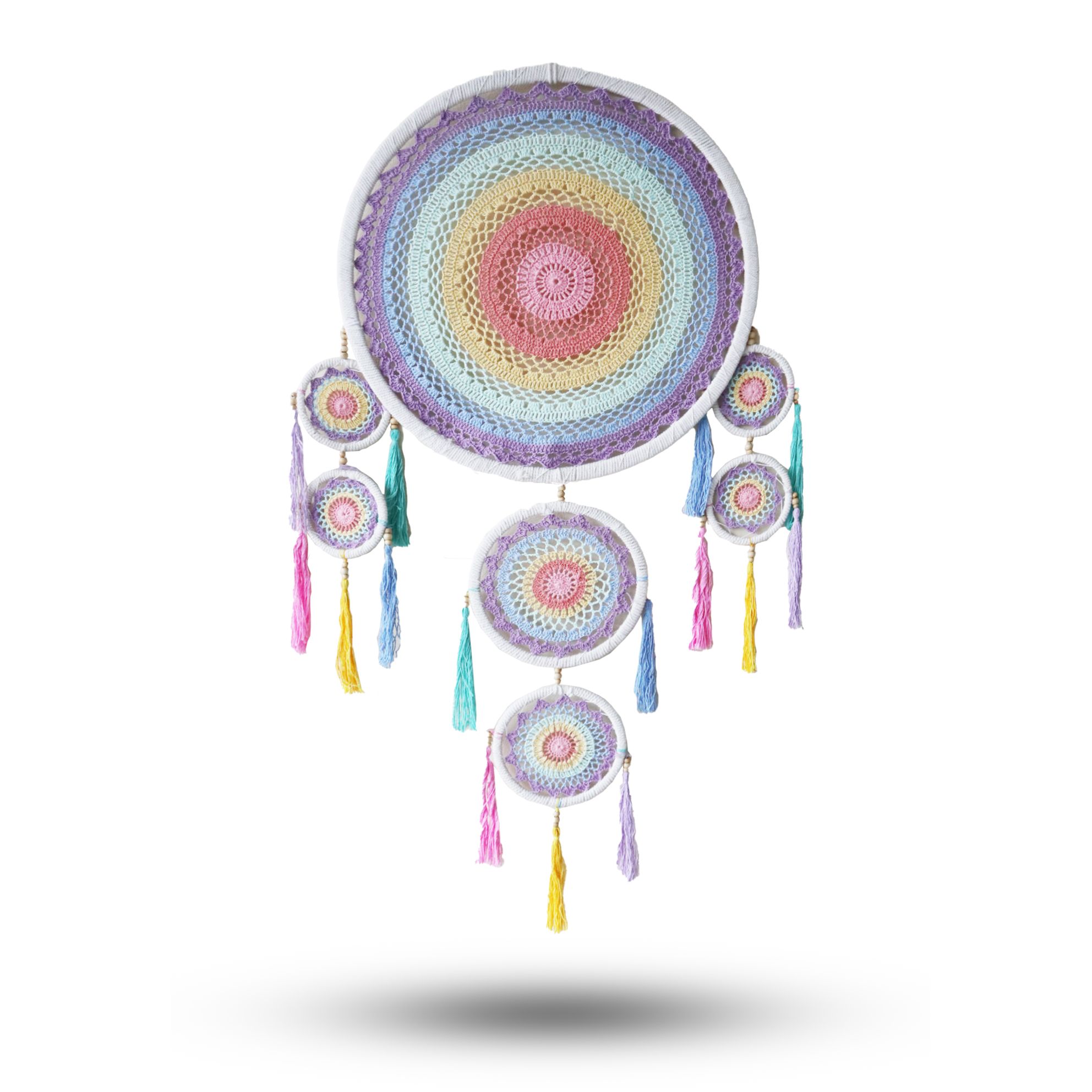Large Dreamcatcher (55cm) - Pastel Rainbow - Image 2