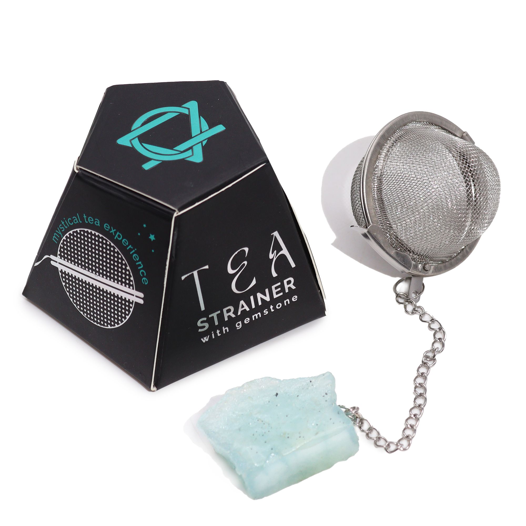 Raw Crystal Gemstone Tea Strainer - Aquamarine - Image 8