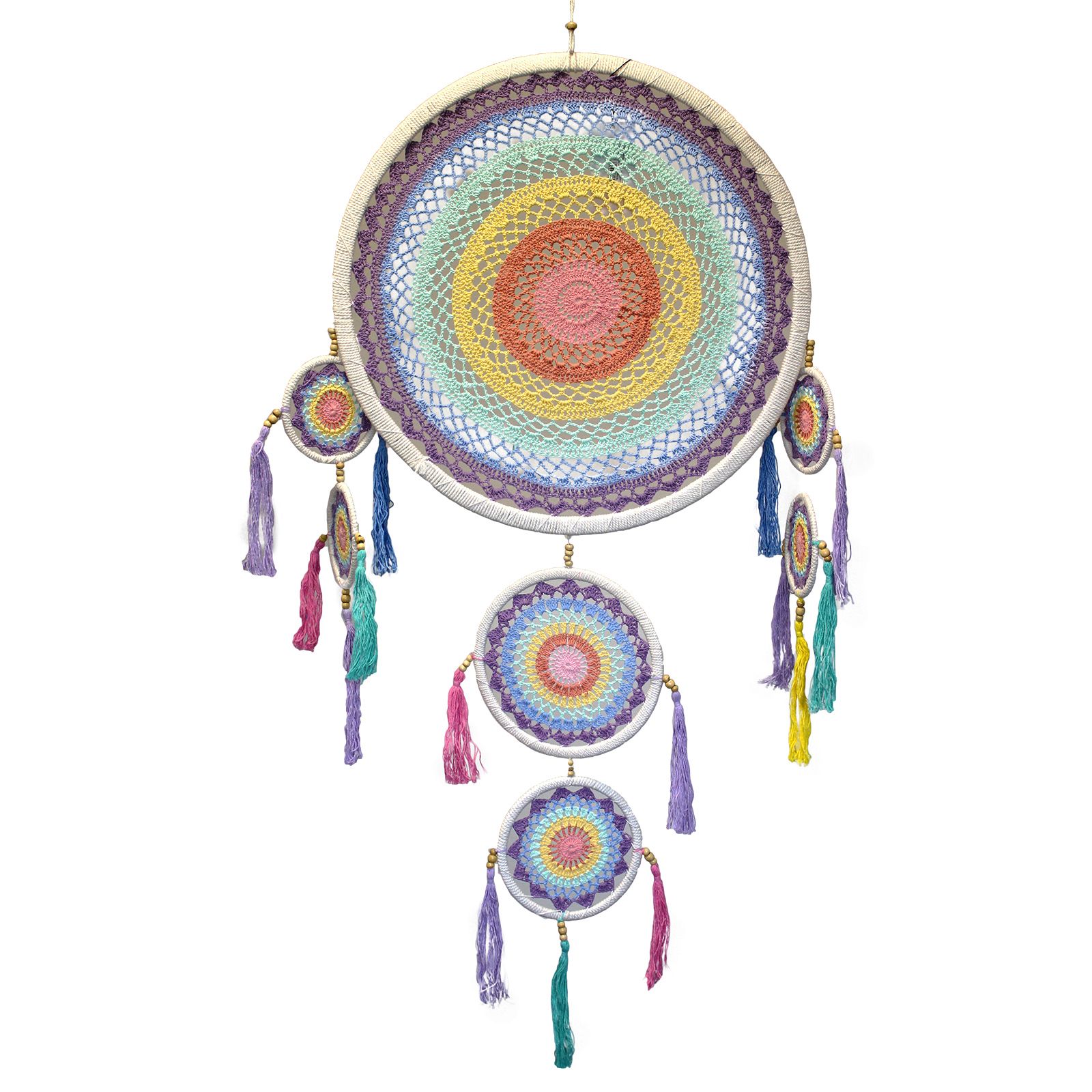 Large Dreamcatcher (55cm) - Pastel Rainbow - Image 5