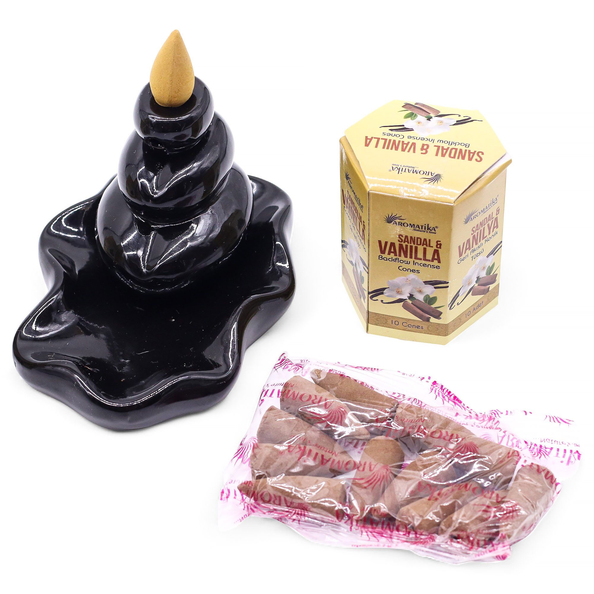 Pack of 10 Masala Backflow Incense - Sandalwood & Vanilla - Image 4
