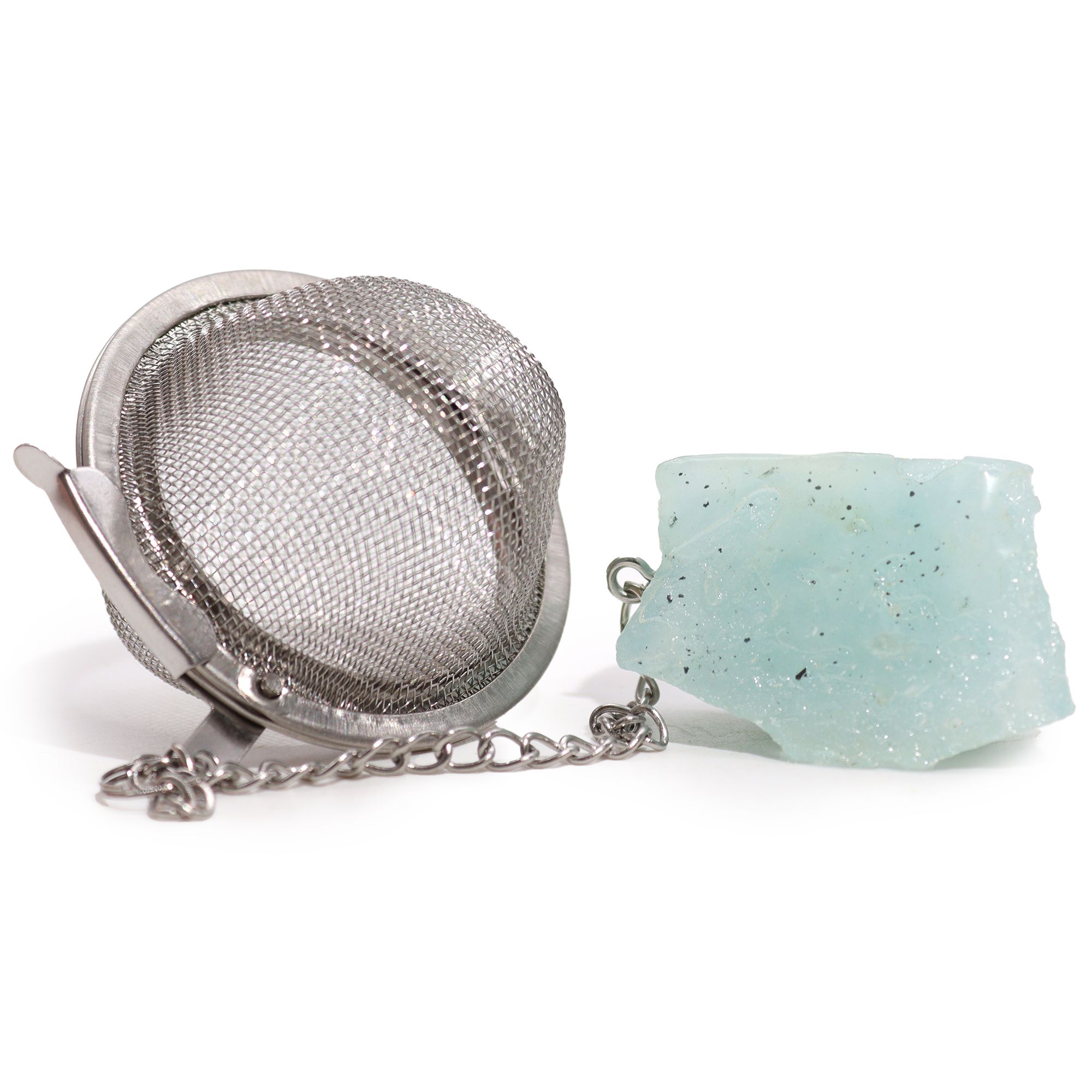 Raw Crystal Gemstone Tea Strainer - Aquamarine - Image 5