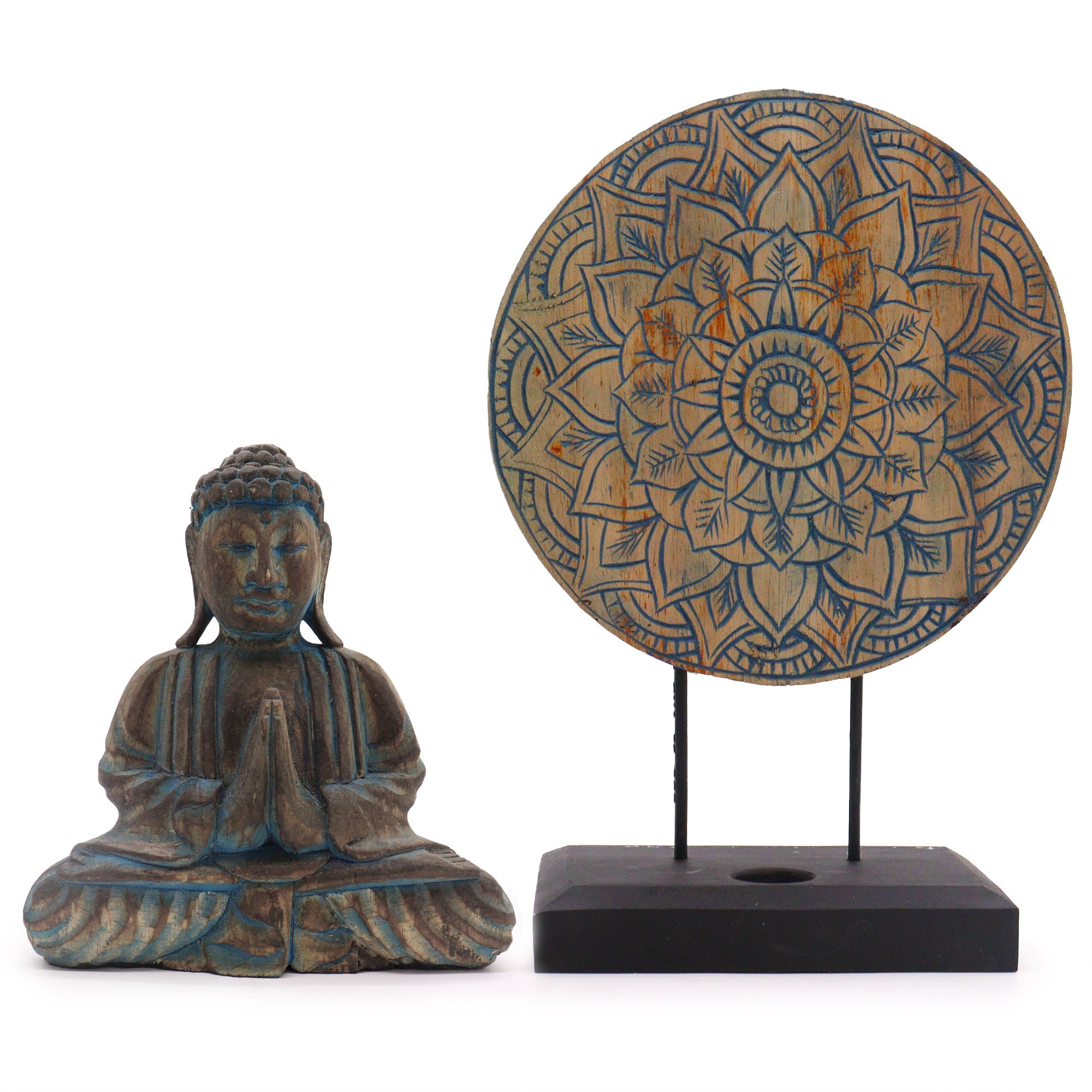 Buddha Feng Shui Set - Flower Mandala - Blue - Image 2