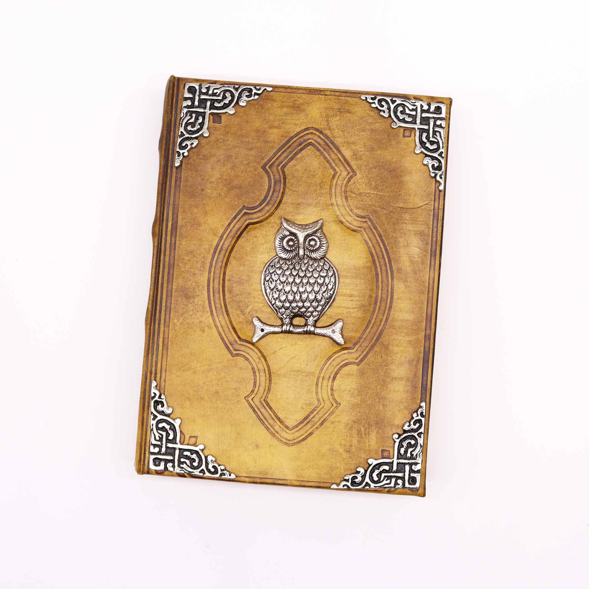 Heafty Coffee Tan Book - Zinc Owl Decor - 200 Deckle Edges Pages - 26x18cm - Image 5
