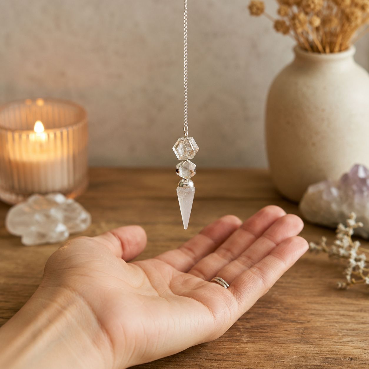 The Architect of Clarity - Three Piece Pendulum - Crystal Quartz - Image 3