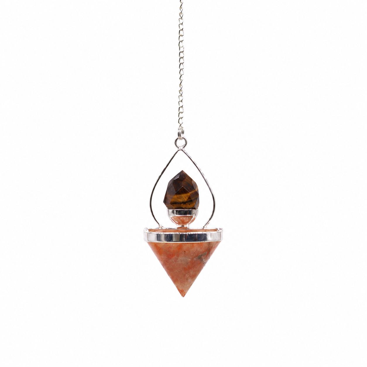 Gemstone Lantern of Life Pendulum - Sunstone & Tigereye - Image 2