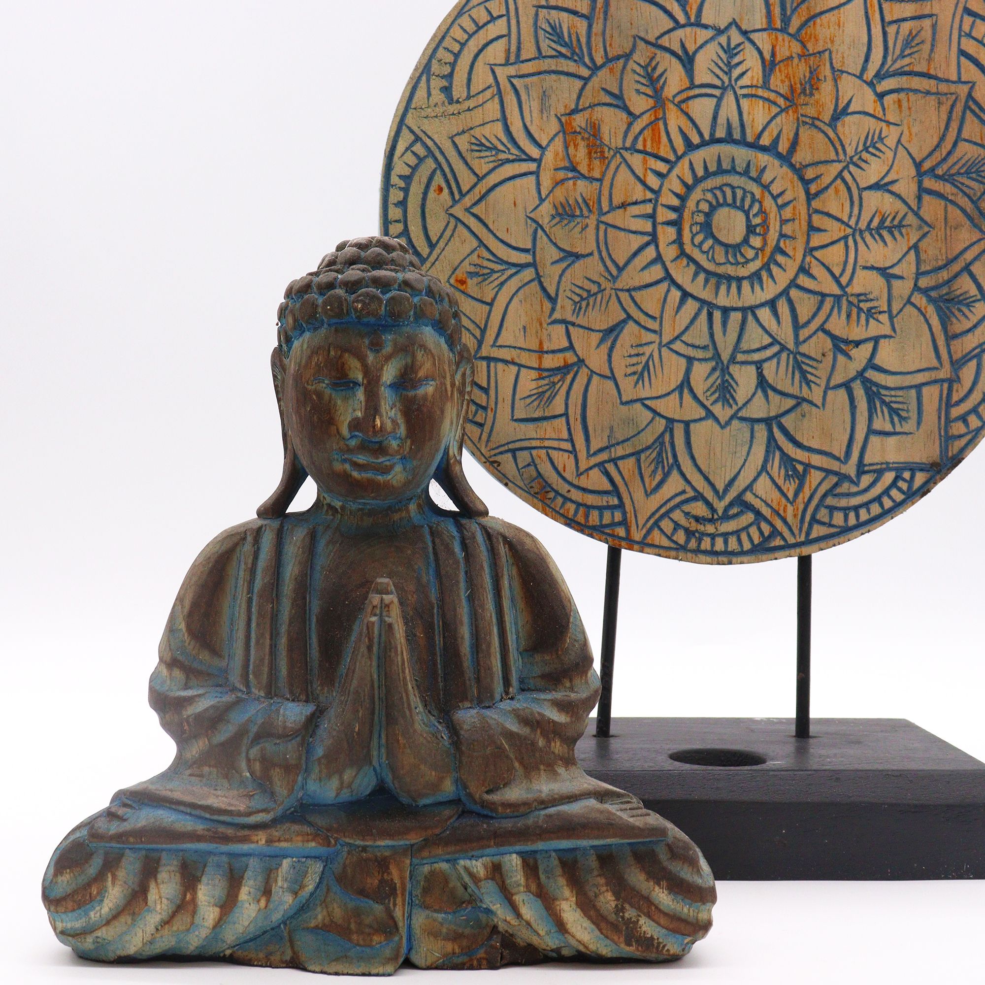 Buddha Feng Shui Set - Flower Mandala - Blue - Image 3