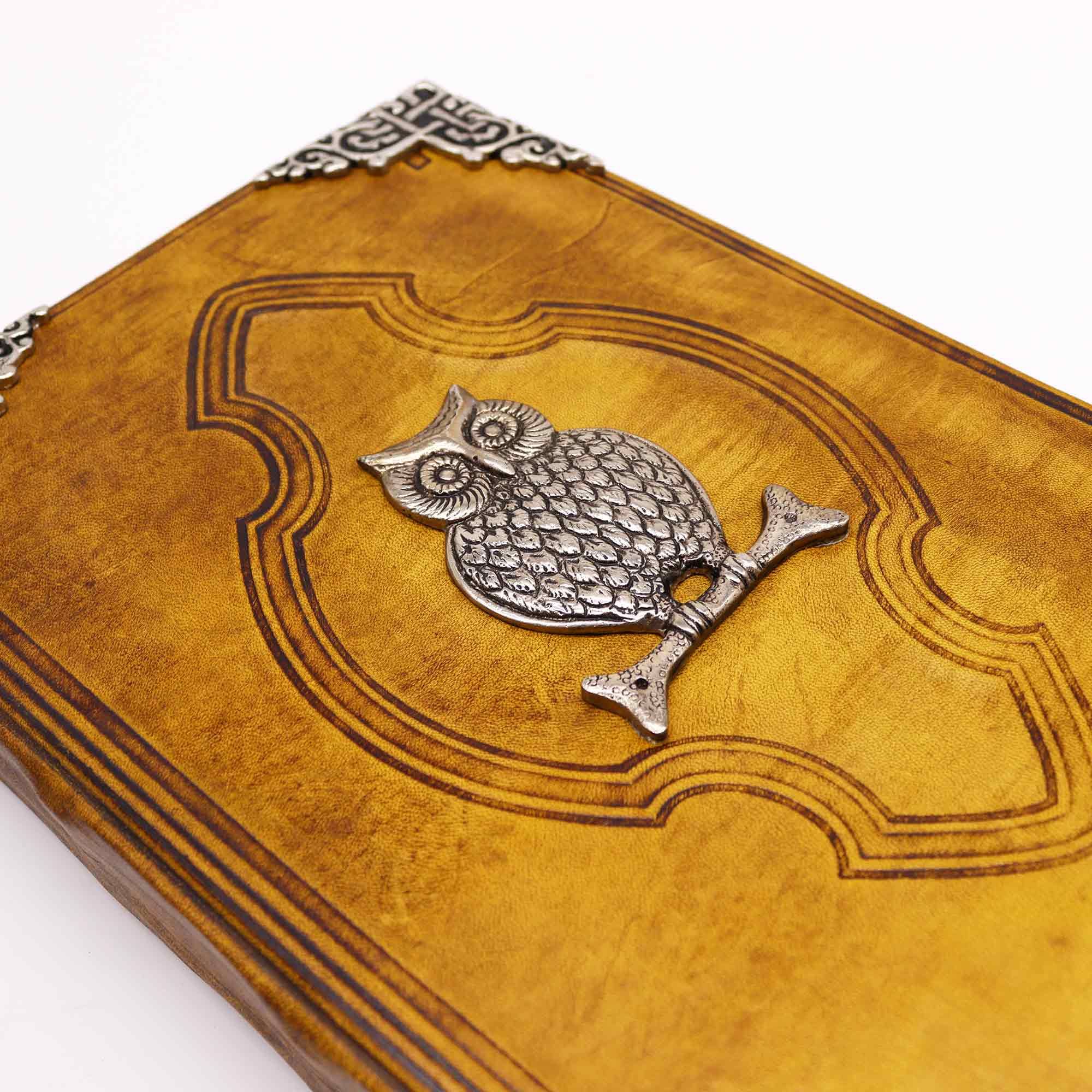 Heafty Coffee Tan Book - Zinc Owl Decor - 200 Deckle Edges Pages - 26x18cm - Image 2