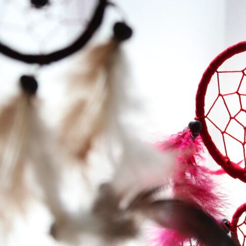 Bali Dreamcatchers - Small Heart - Turq/Pink/Purp