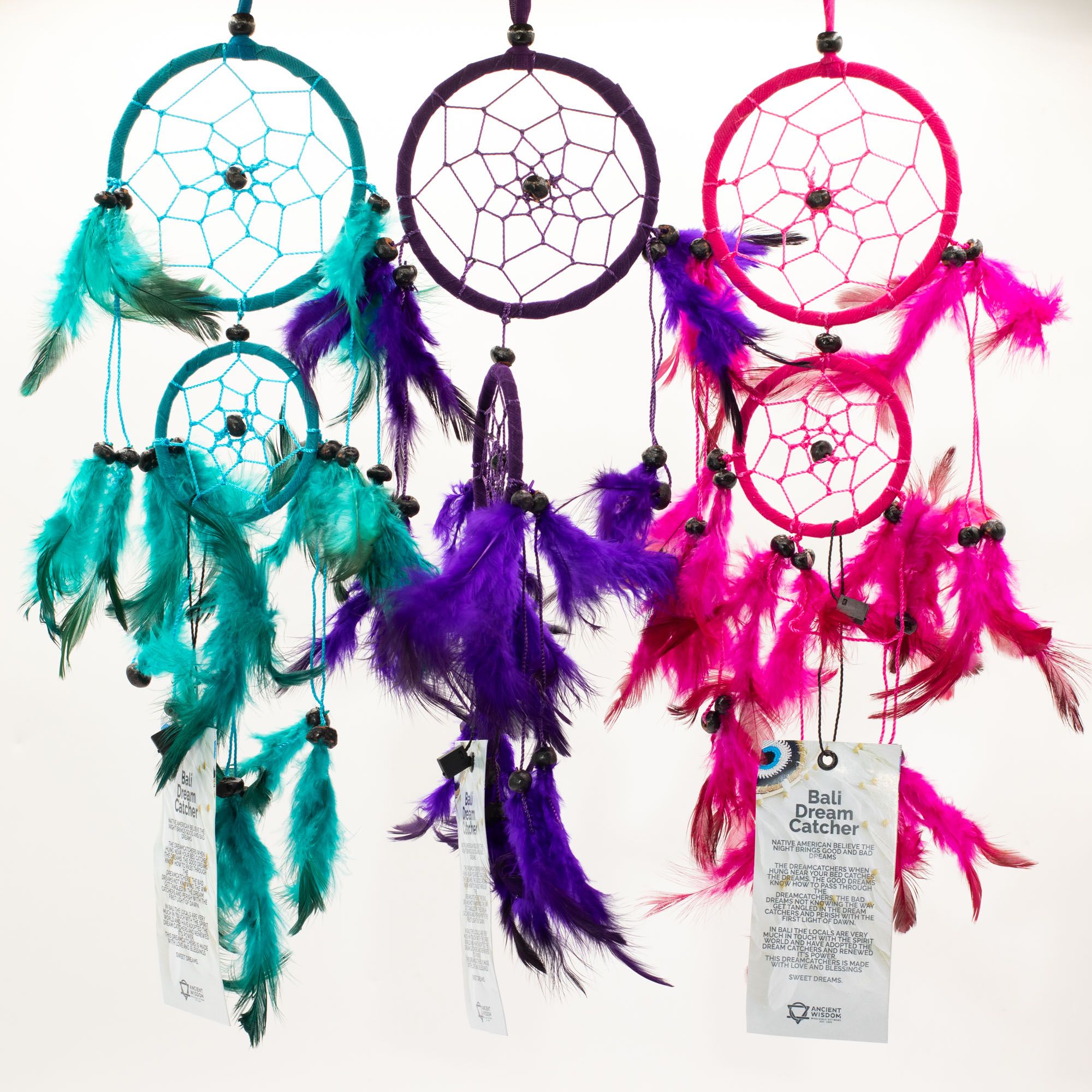Bali Dreamcatchers - Medium Round - Turq/Pink/Purp - Image 2