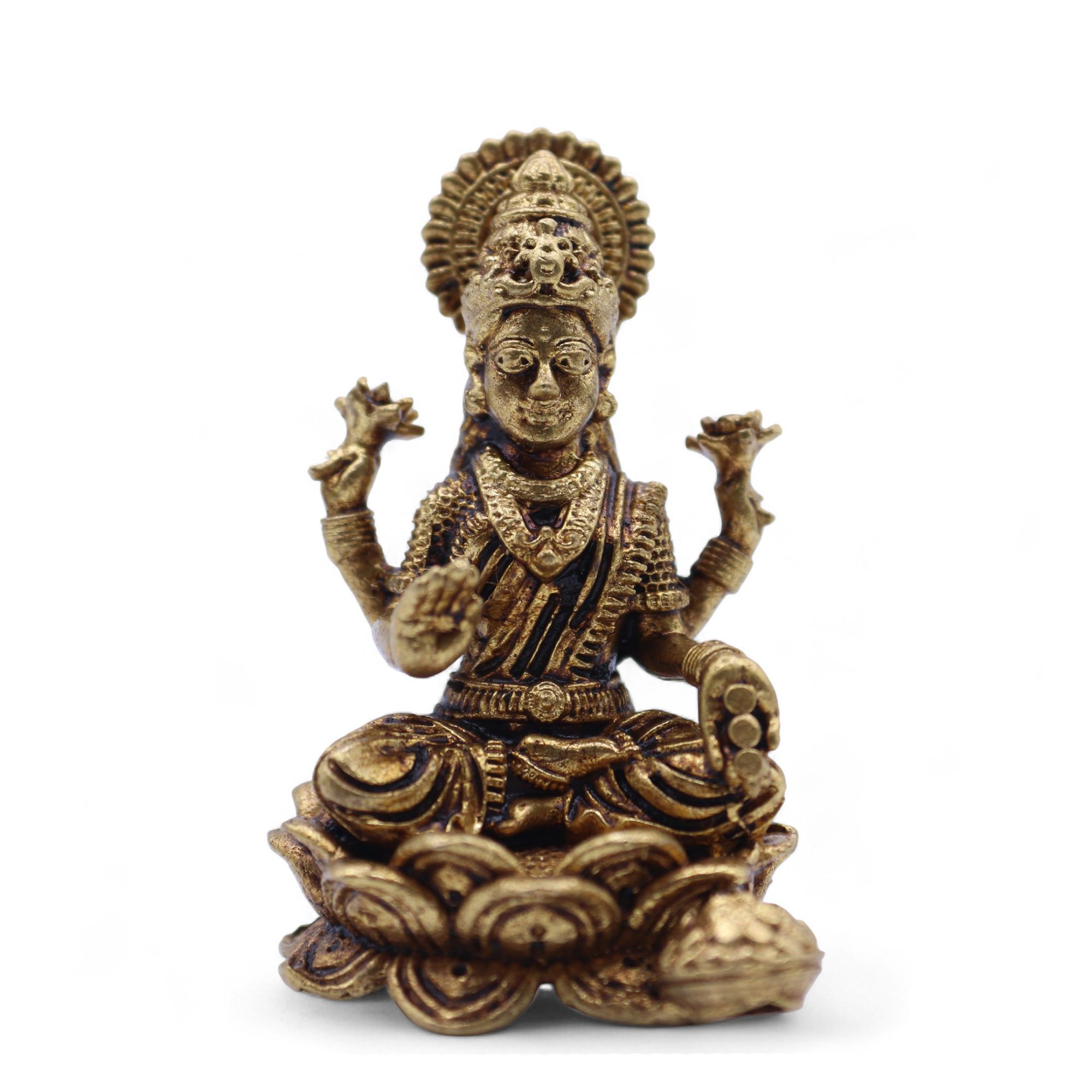 Brass Miniature Gods - Laxmi (22gms) - 37mm - Image 6