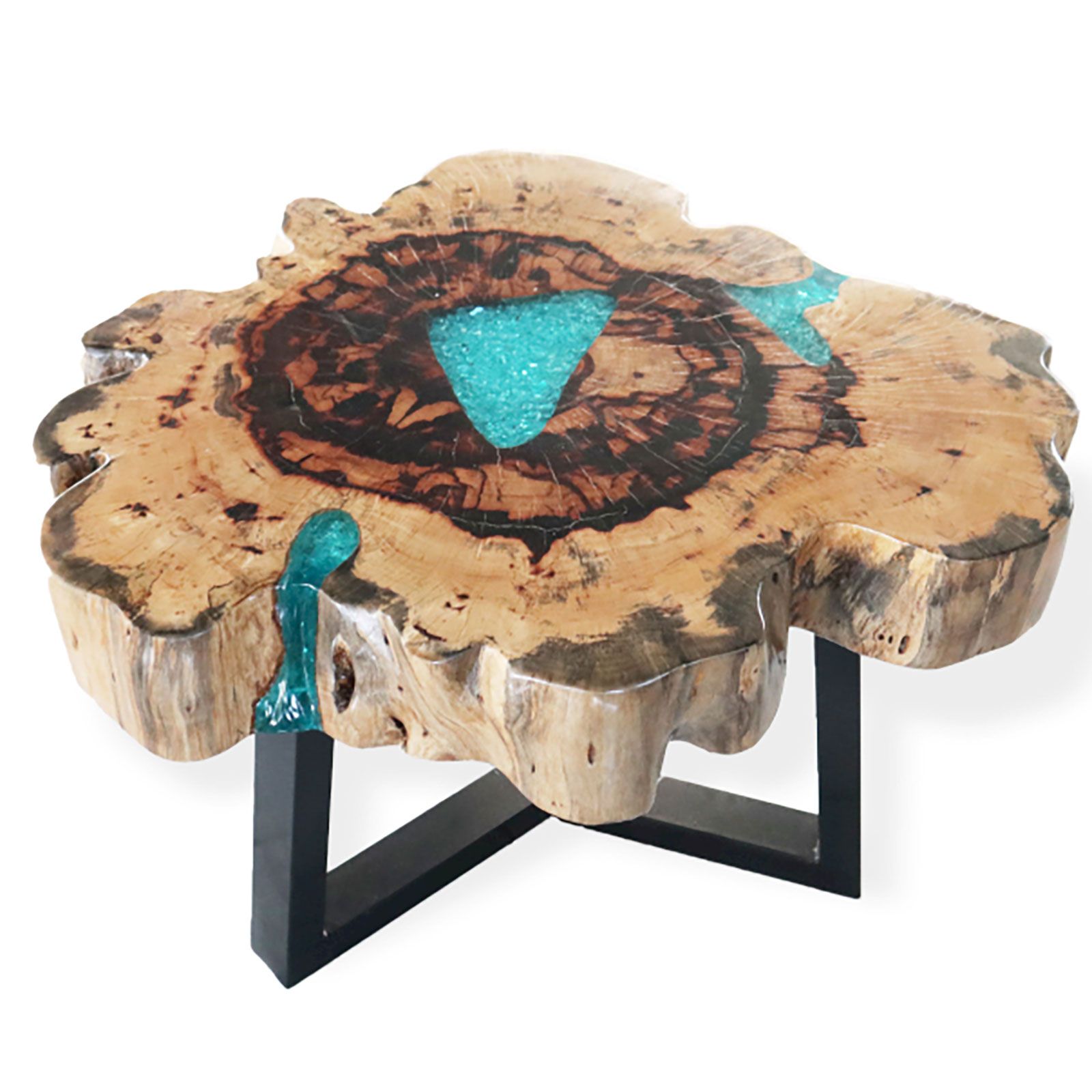 Tamarind and Resin Coffee Table - Aqua - Image 5