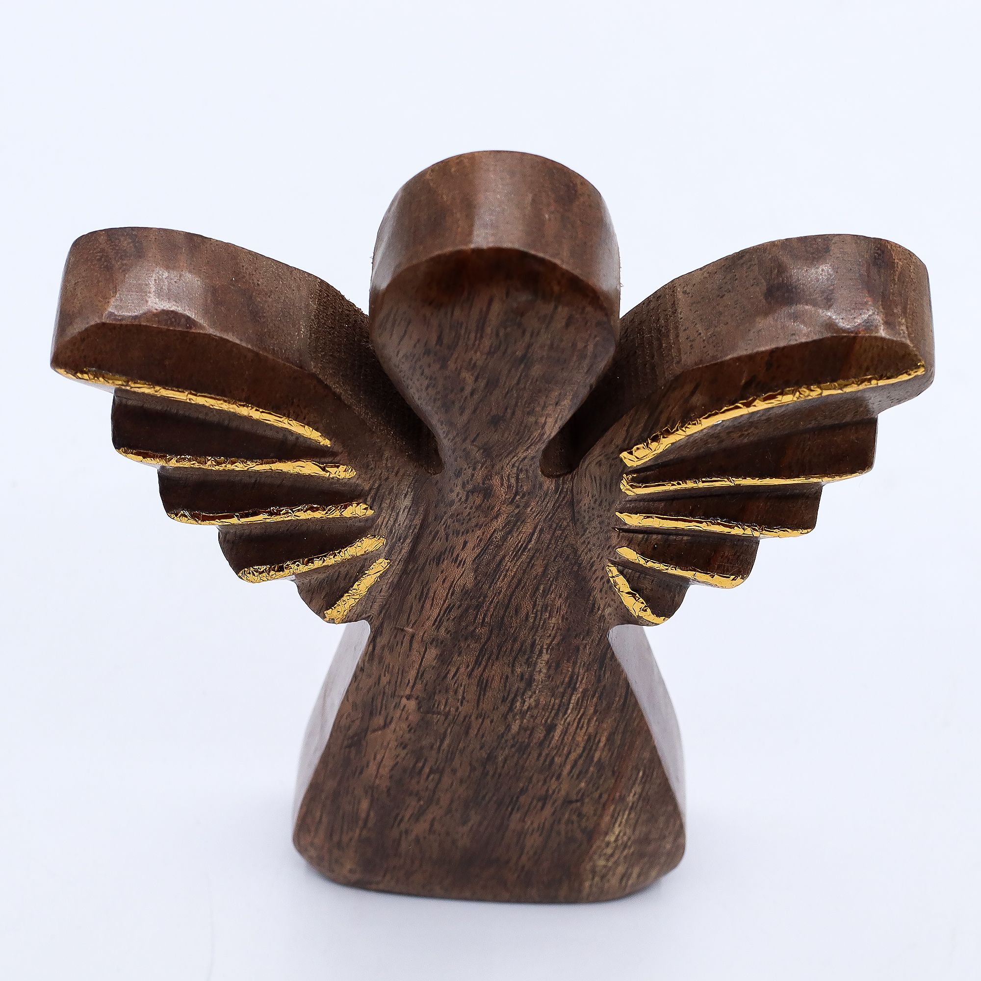 Large Mango Wood Angel - Gold Decor - Image 5