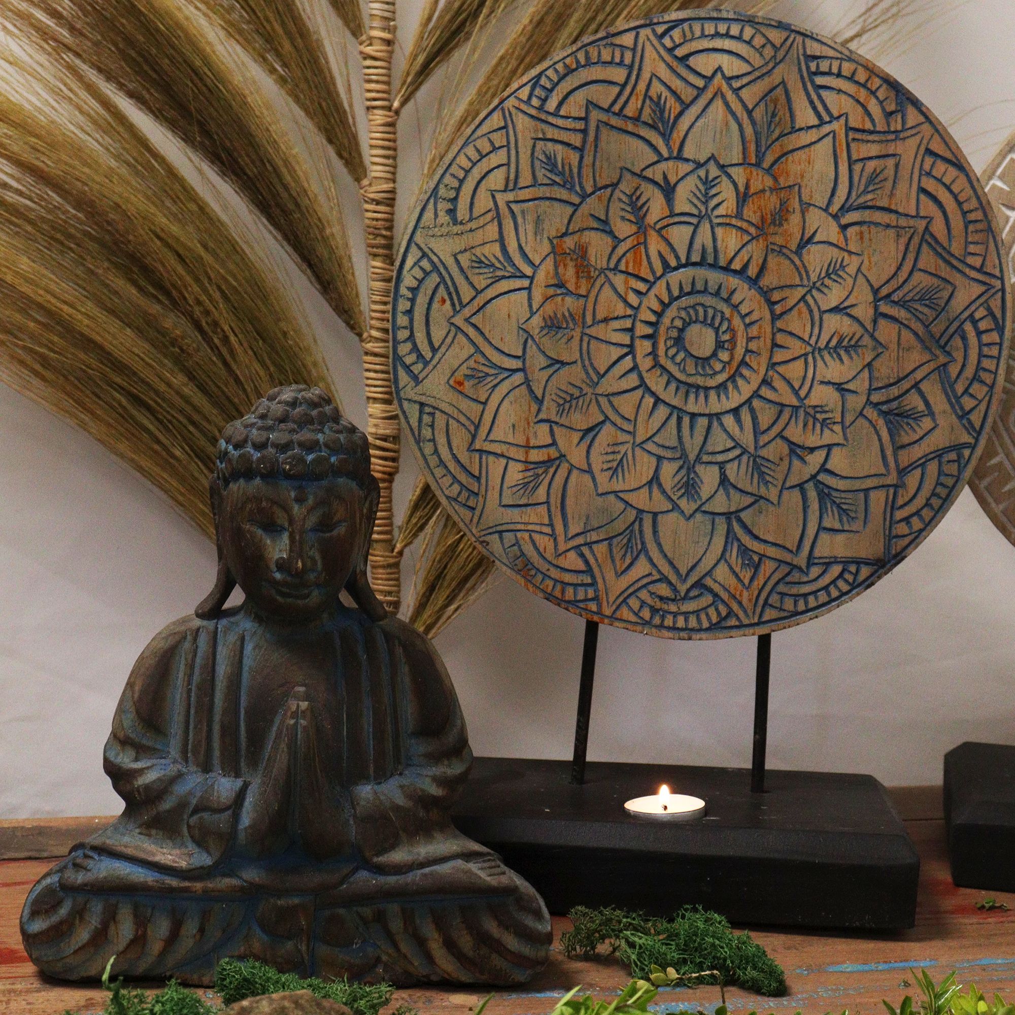 Buddha Feng Shui Set - Flower Mandala - Blue - Image 4