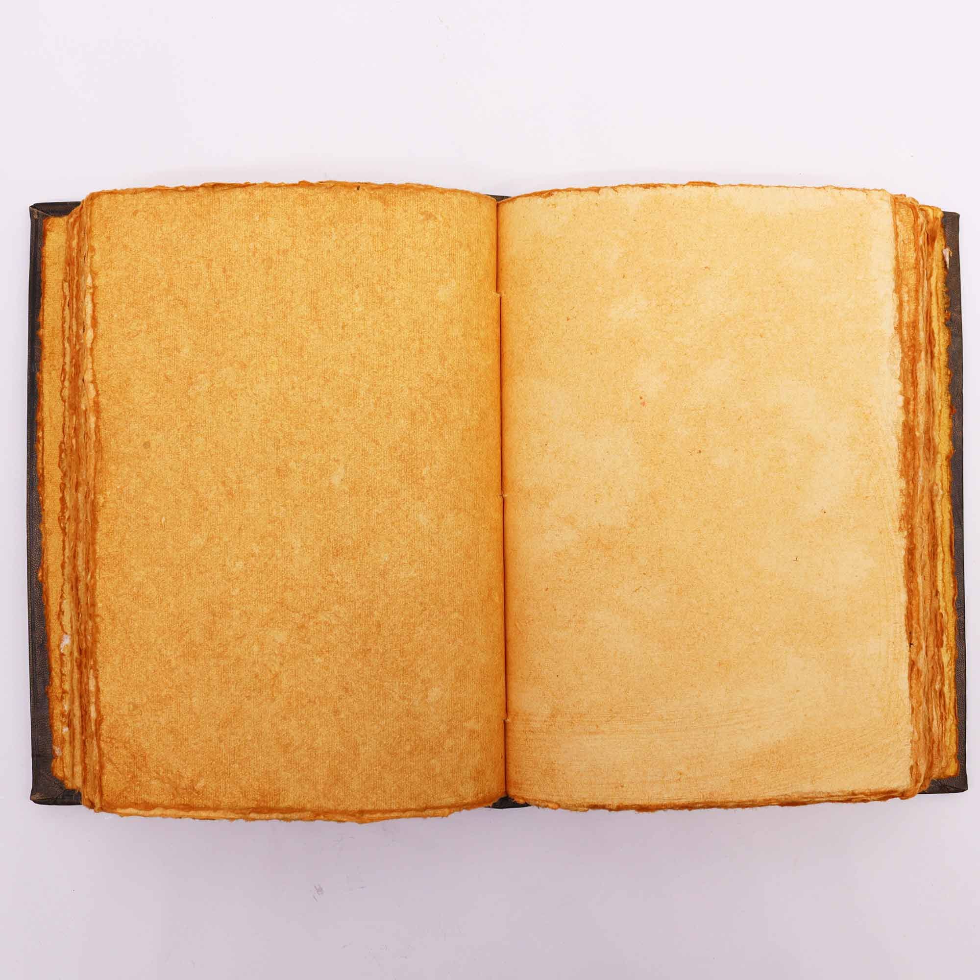 Heafty Brown Tan Book - Zinc Triple Moon Decor - 200 Deckle Edges Pages - 26x18cm - Image 4