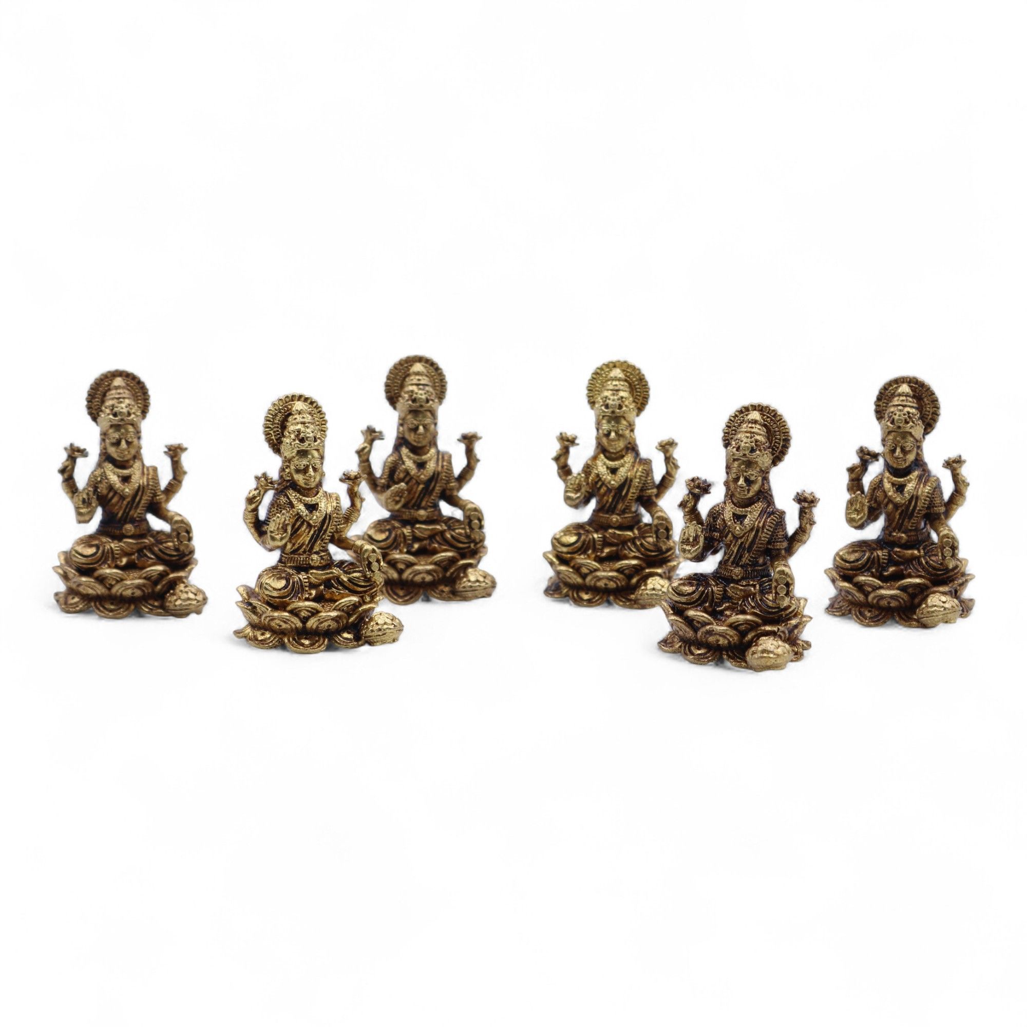 Brass Miniature Gods - Laxmi (22gms) - 37mm - Image 4