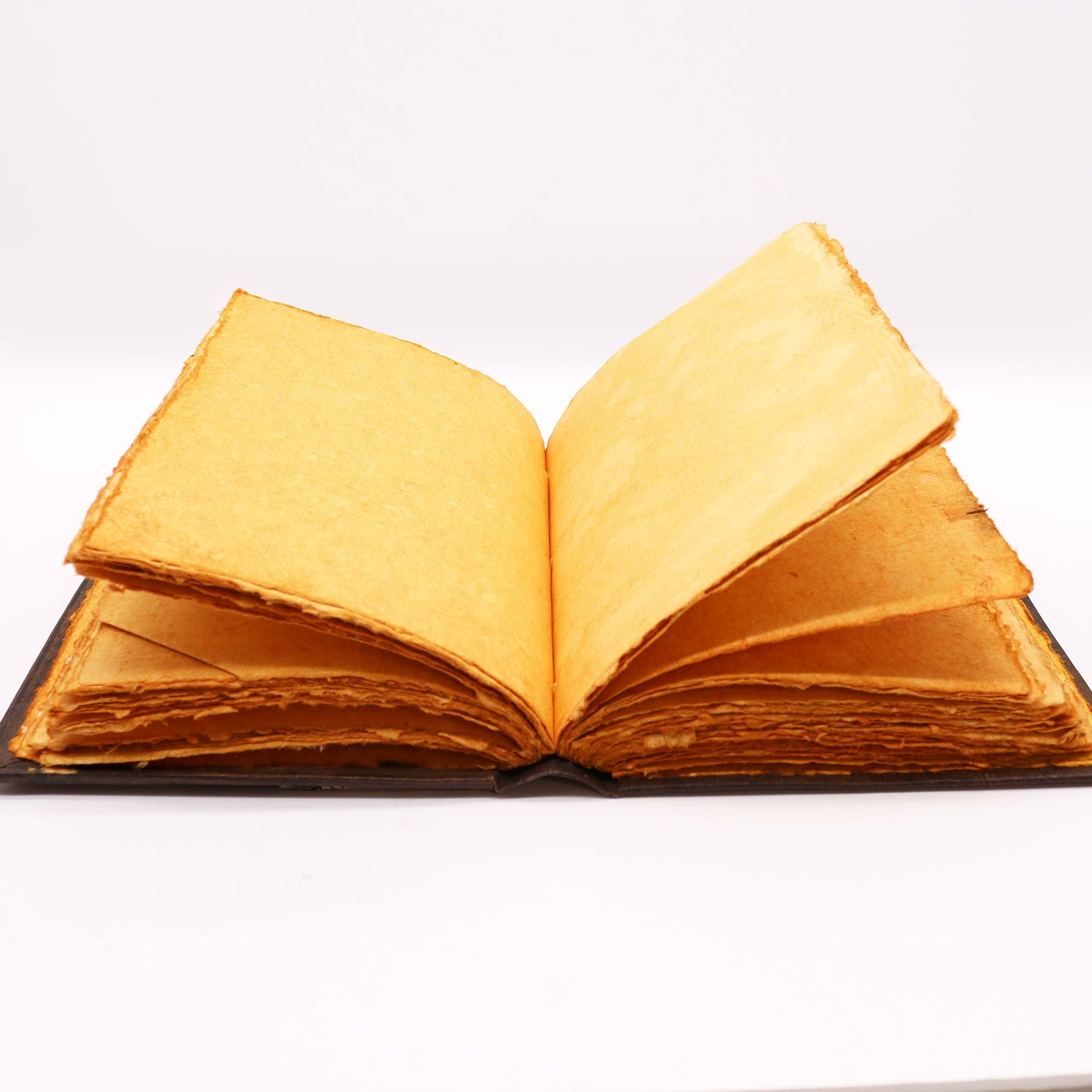 Heafty Brown Tan Book - Zinc Triple Moon Decor - 200 Deckle Edges Pages - 26x18cm - Image 3