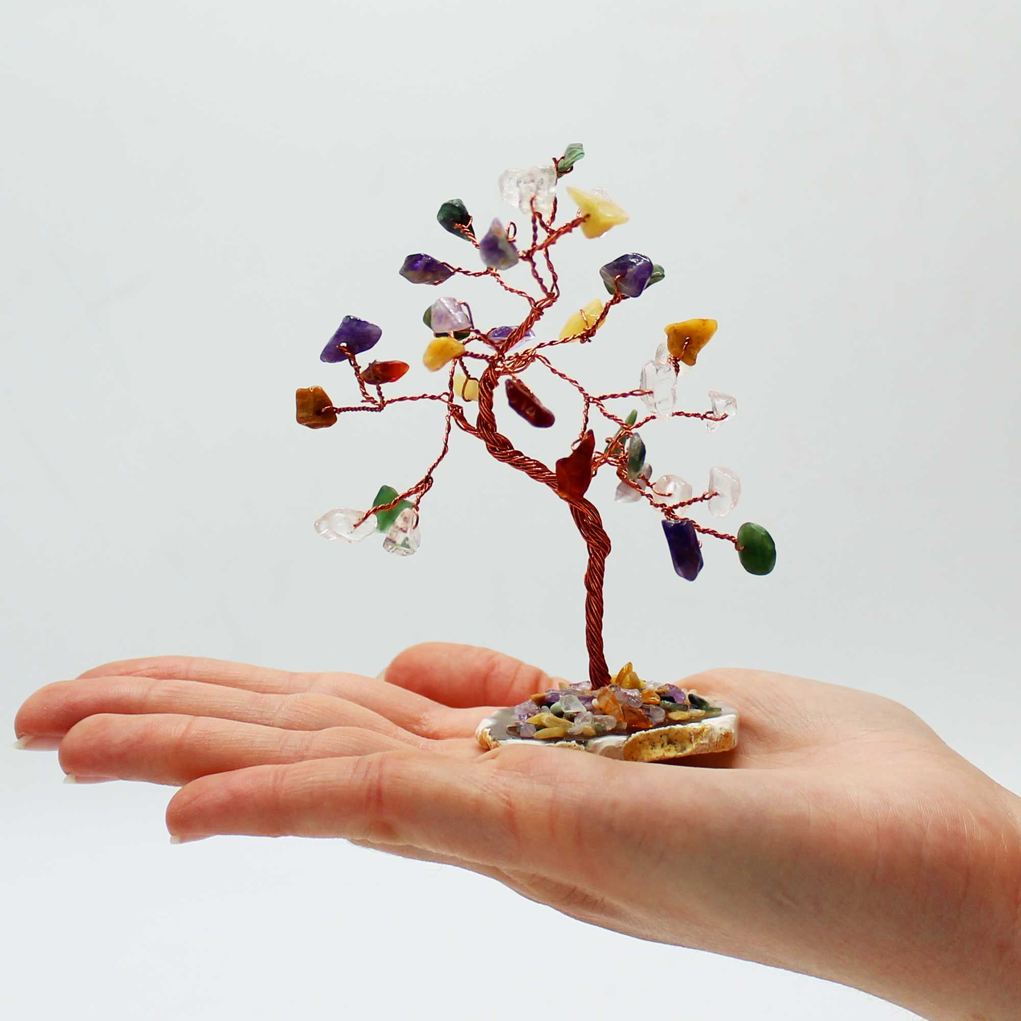 Gemstone Tree - Multi Stones on Natural Agate Base (35 stones) - Image 2