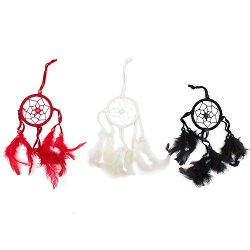 Bali Dreamcatchers - Small Round - Black/White/Red - Image 3