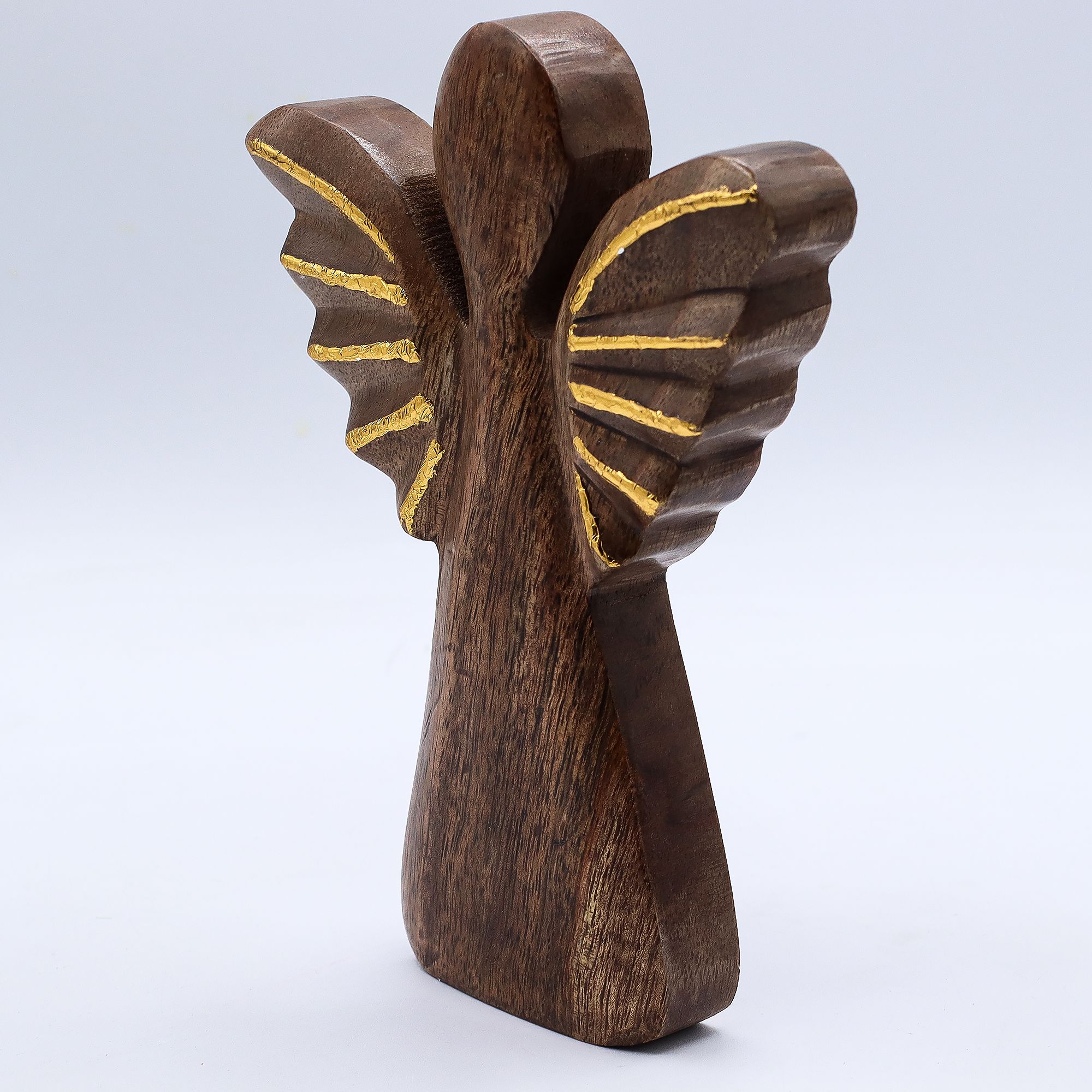 Large Mango Wood Angel - Gold Decor - Image 3