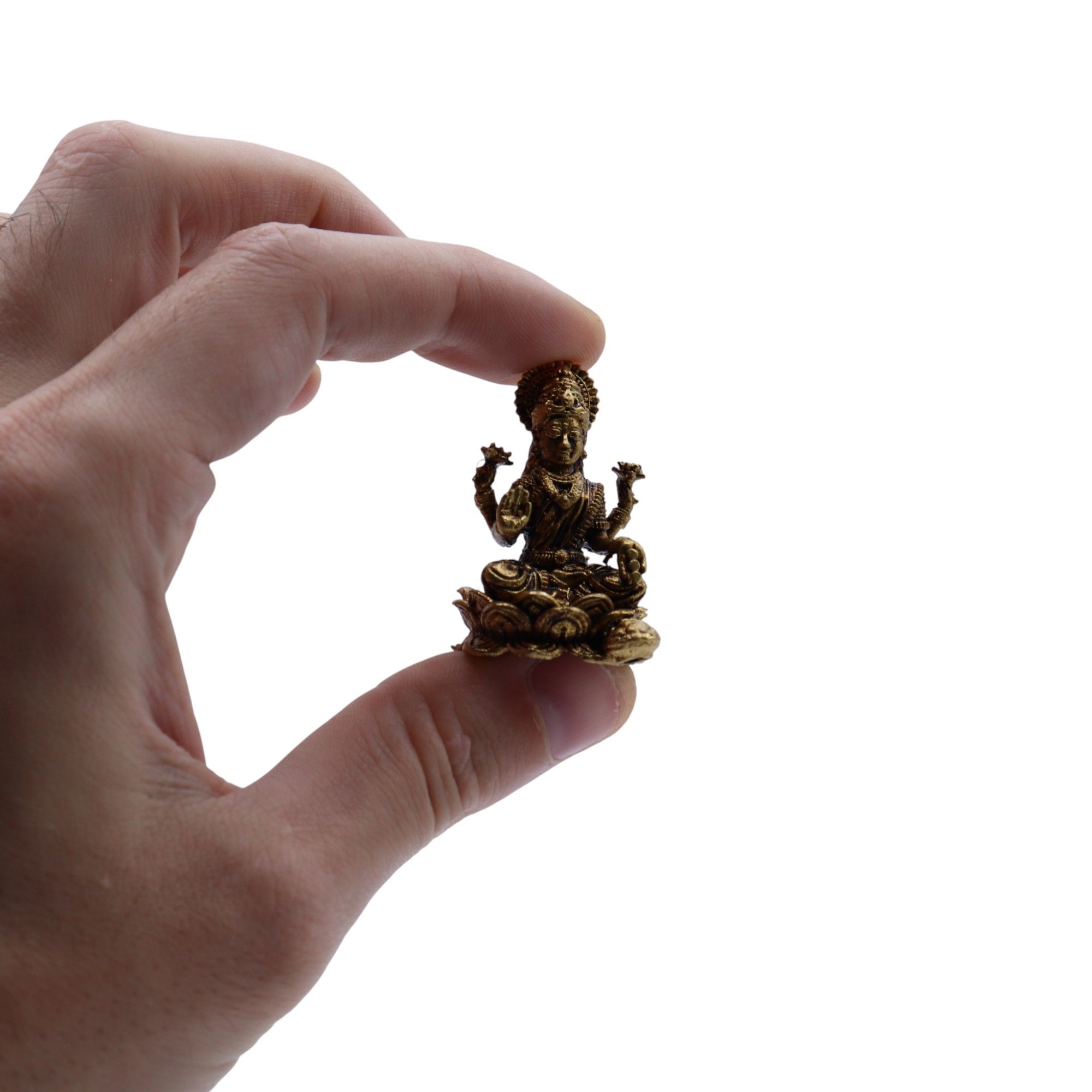 Brass Miniature Gods - Laxmi (22gms) - 37mm - Image 5