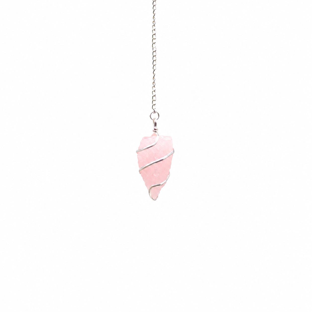 Raw Gemstone Pendulum - Rose Quartz - Image 3
