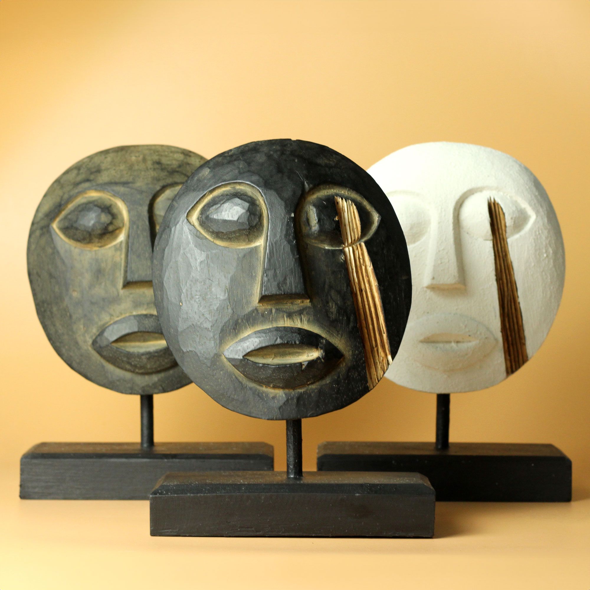Timor Tribal Decorative Mask - Black 27x20cm - Image 3