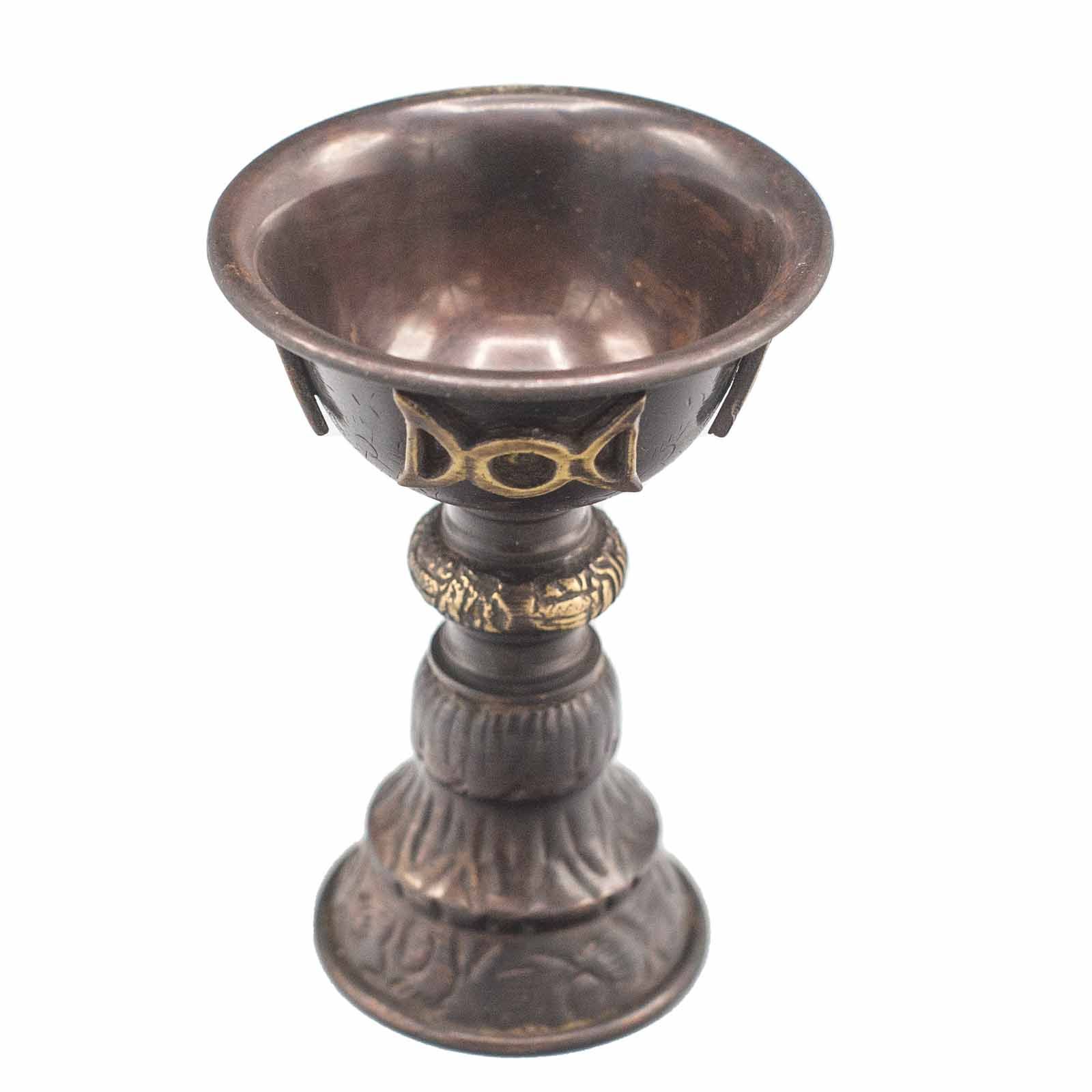 Antique Copper Ritual Goblet with Triple Moon 8x13cm - Image 3