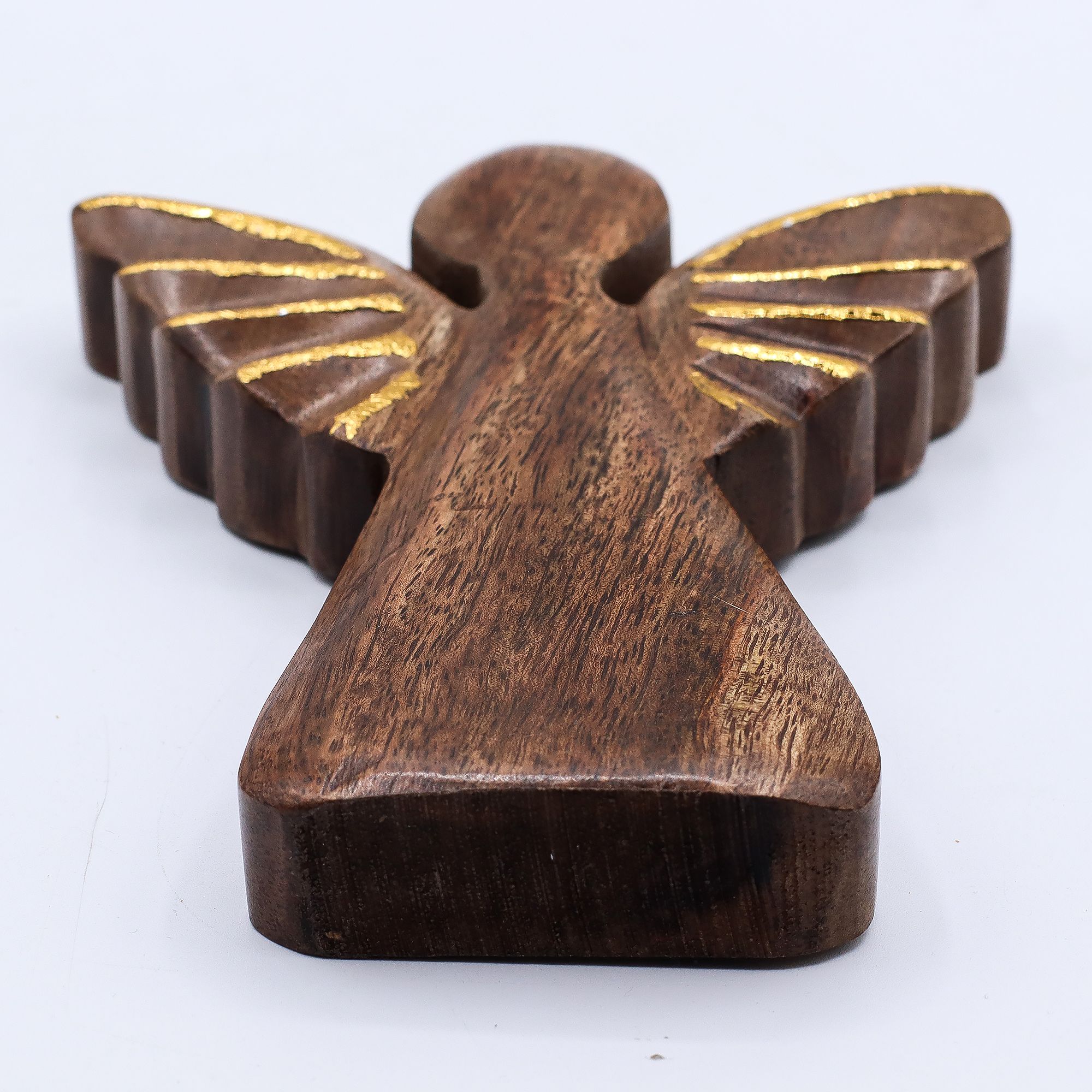 Large Mango Wood Angel - Gold Decor - Image 8