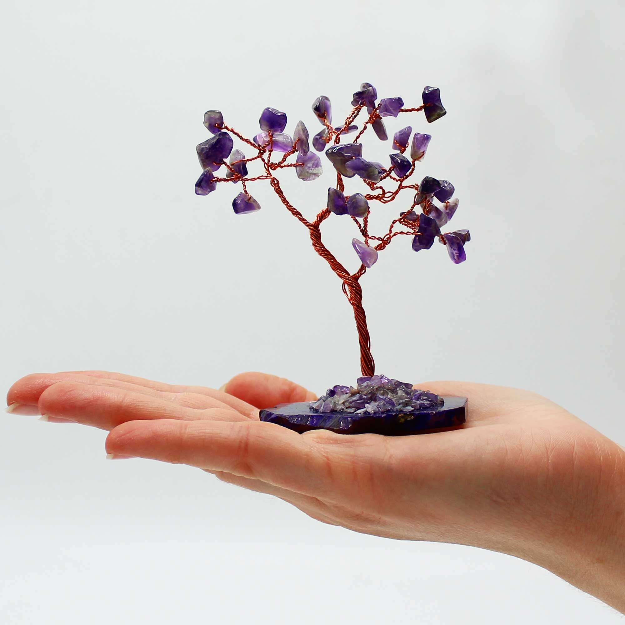Gemstone Tree - Amethyst on Natural Agate Base (35 stones) - Image 2