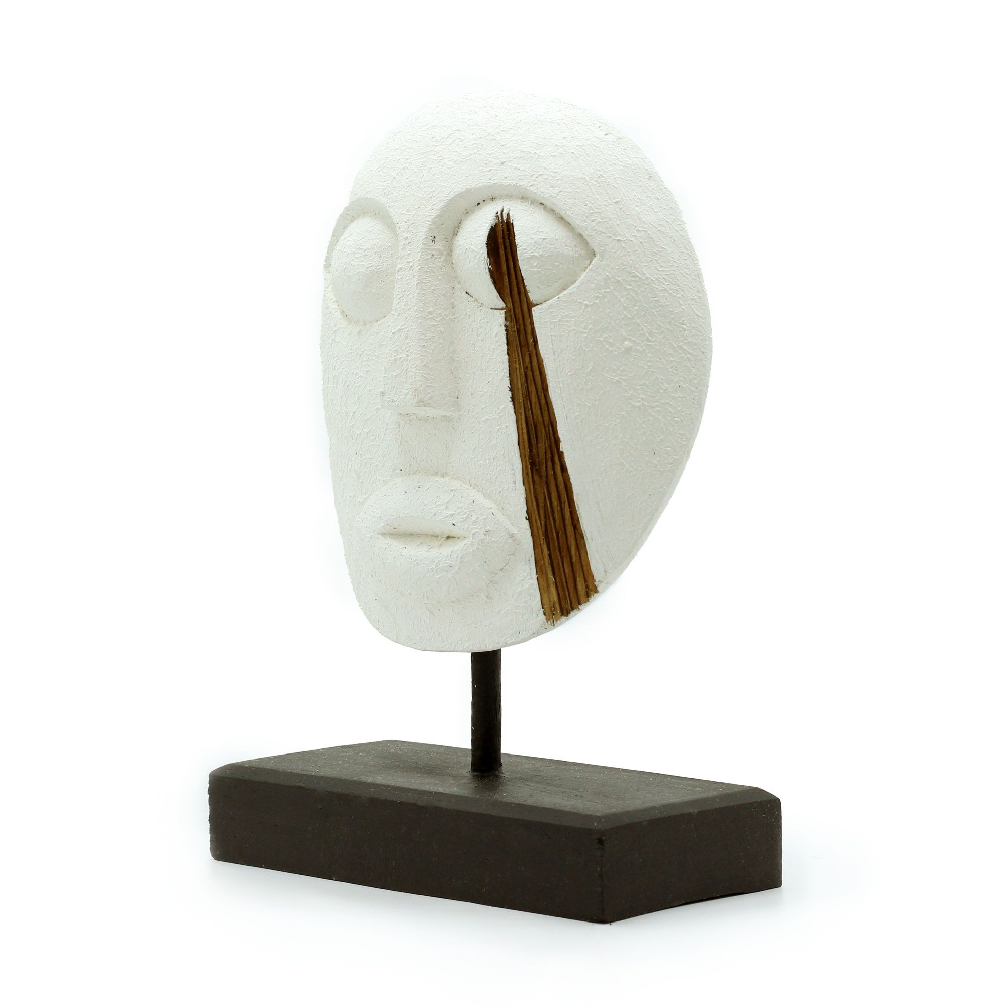 Timor Tribal Decorative Mask - White 27x20cm - Image 6