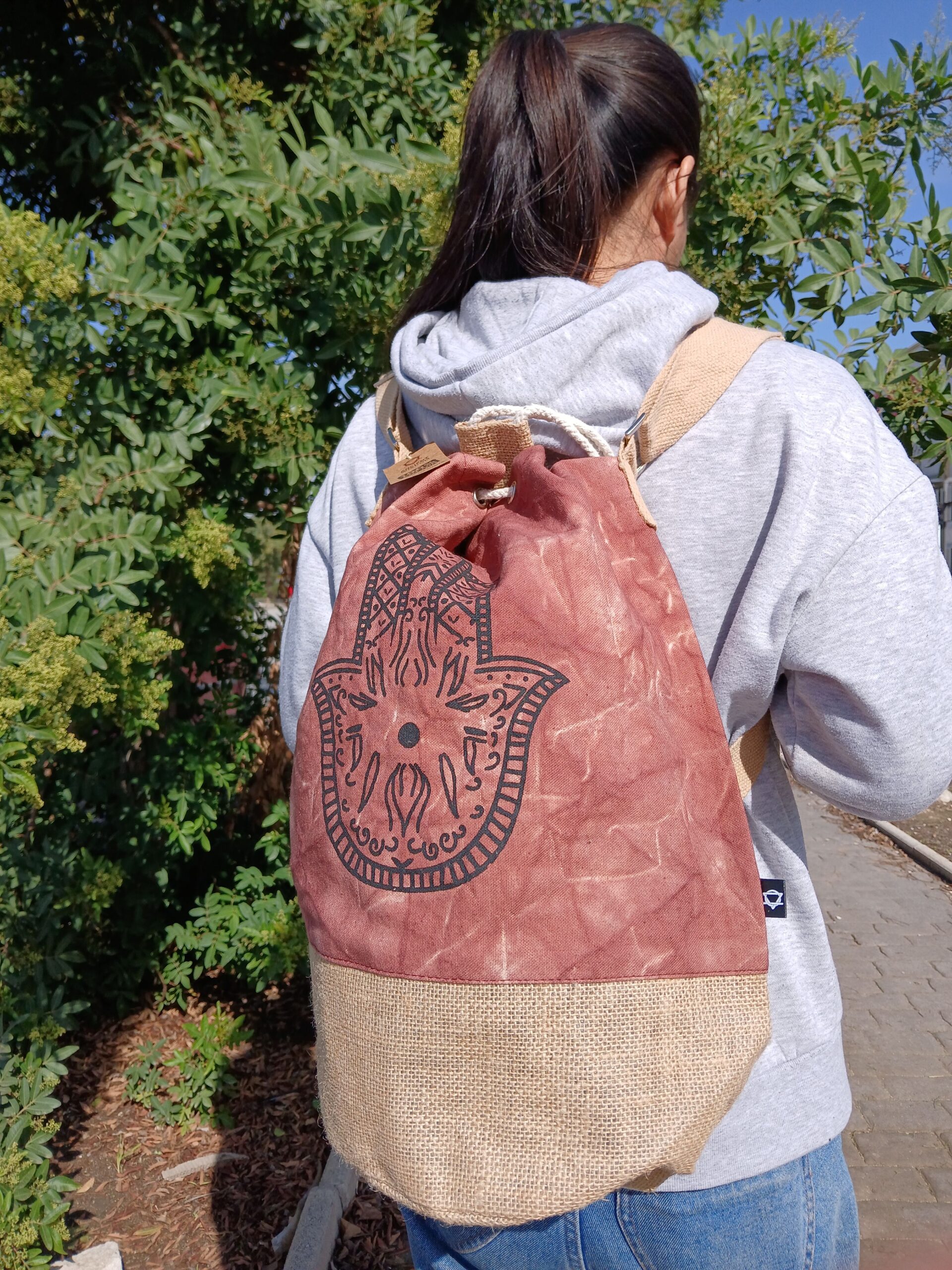 All Natural Backpack - Terracotta Stonewash - Hamsa - Image 4