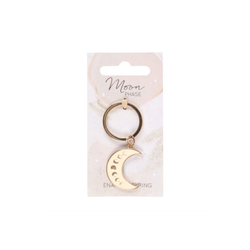 Moon Phase Crescent Enamel Keyring