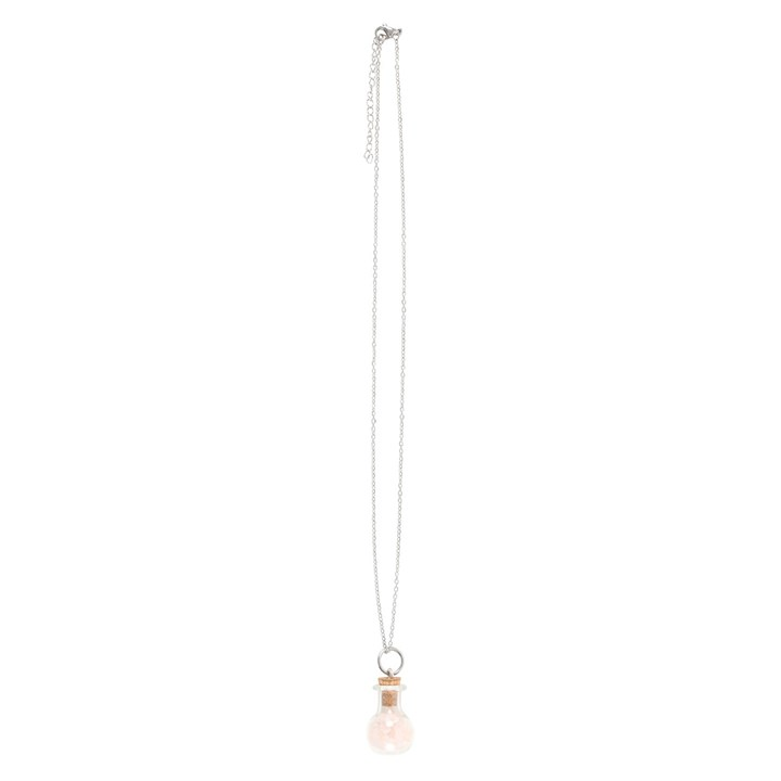 Love Rose Quartz Crystal Chip Potion Bottle Necklace - Image 4