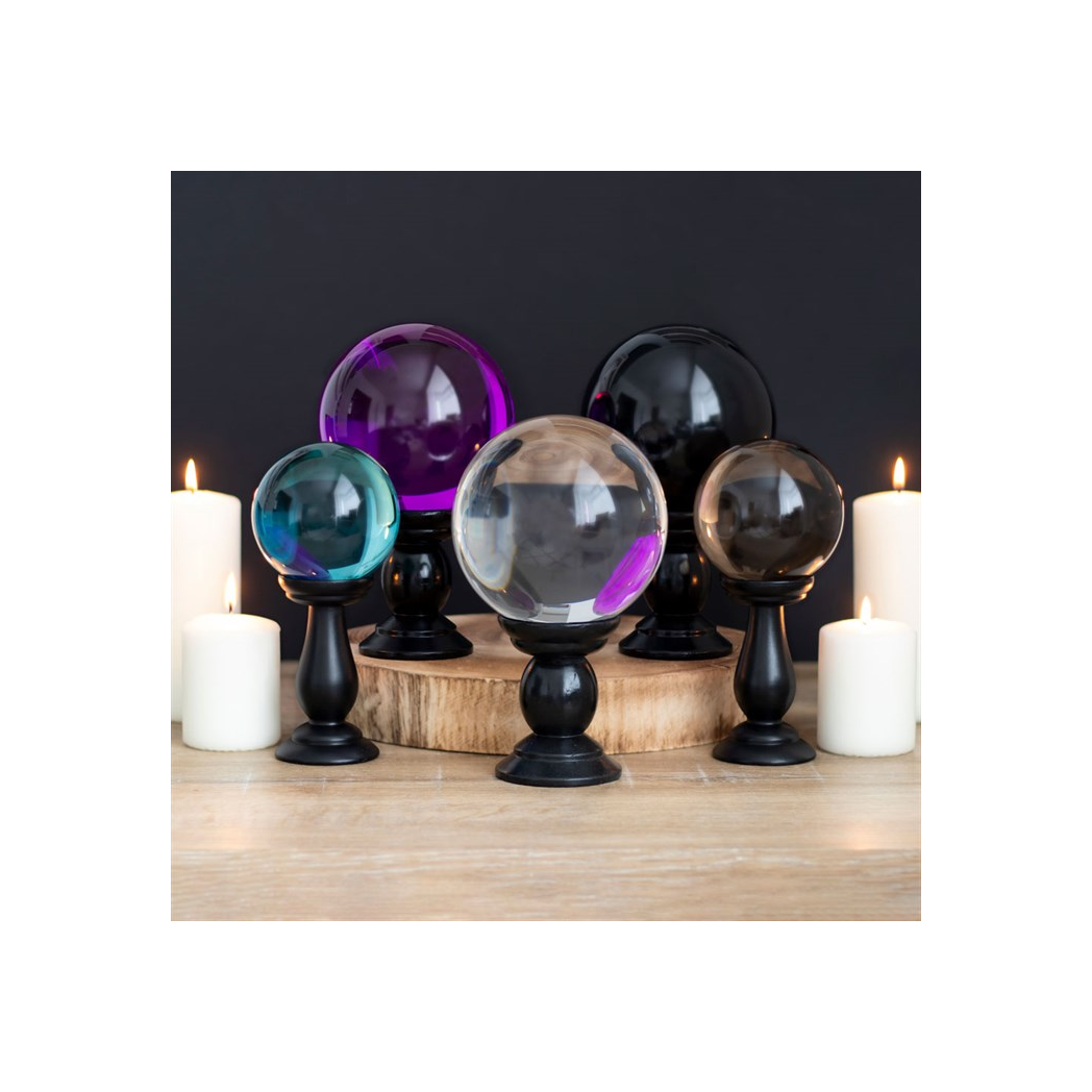 Large Clear Crystal Ball on Stand - Image 3