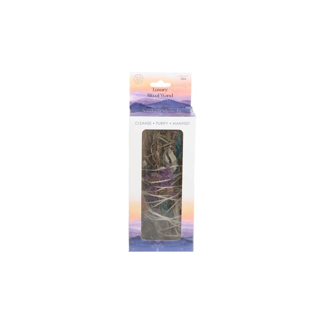 6in Ritual Wand Smudge Stick with Rosemary, Sage and Aventurine - Image 2